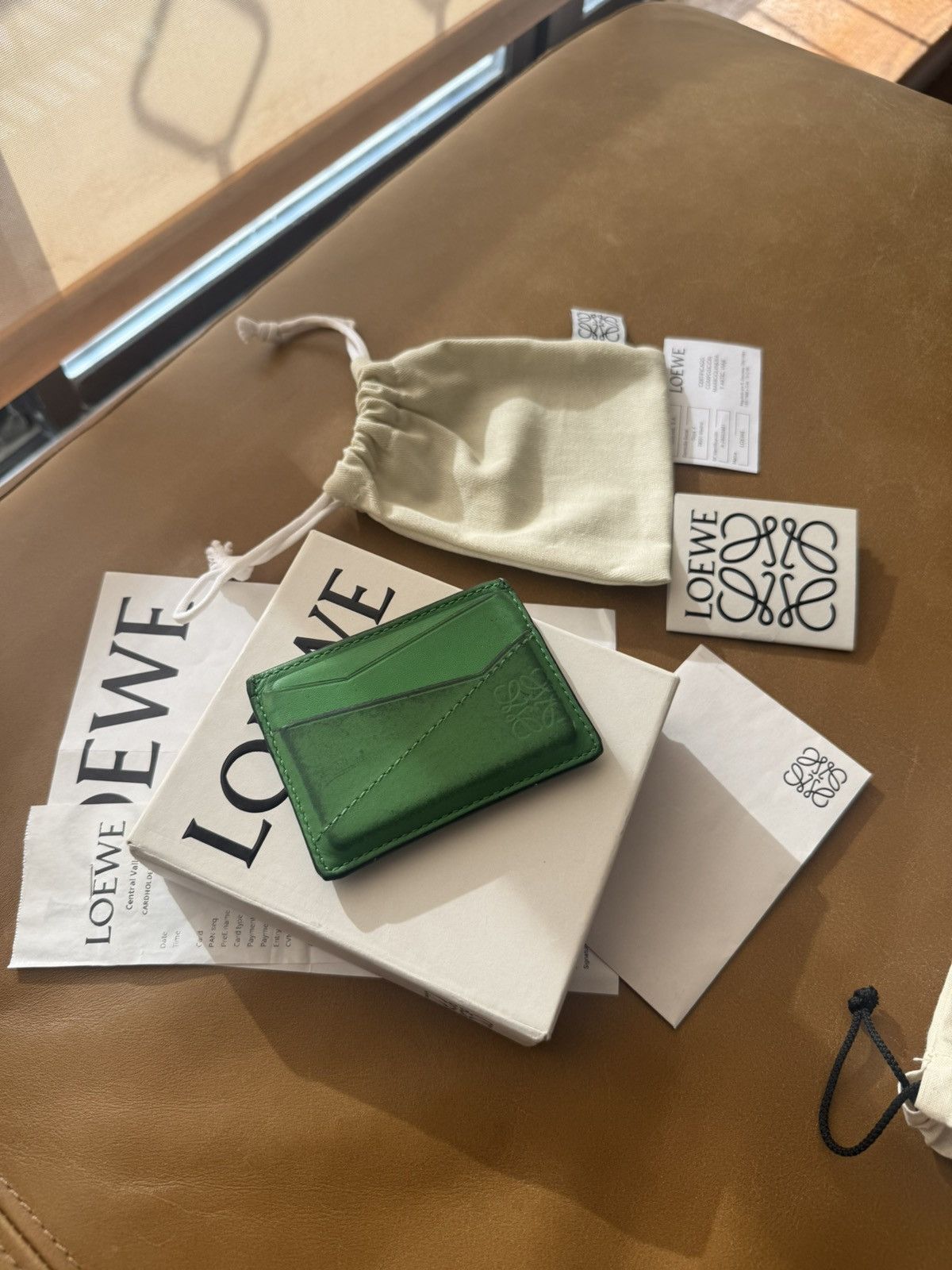 Loewe Loewe Puzzle Stitch Plain C Wallet Cardholder Apple Green Size ONE SIZE - 22 Thumbnail