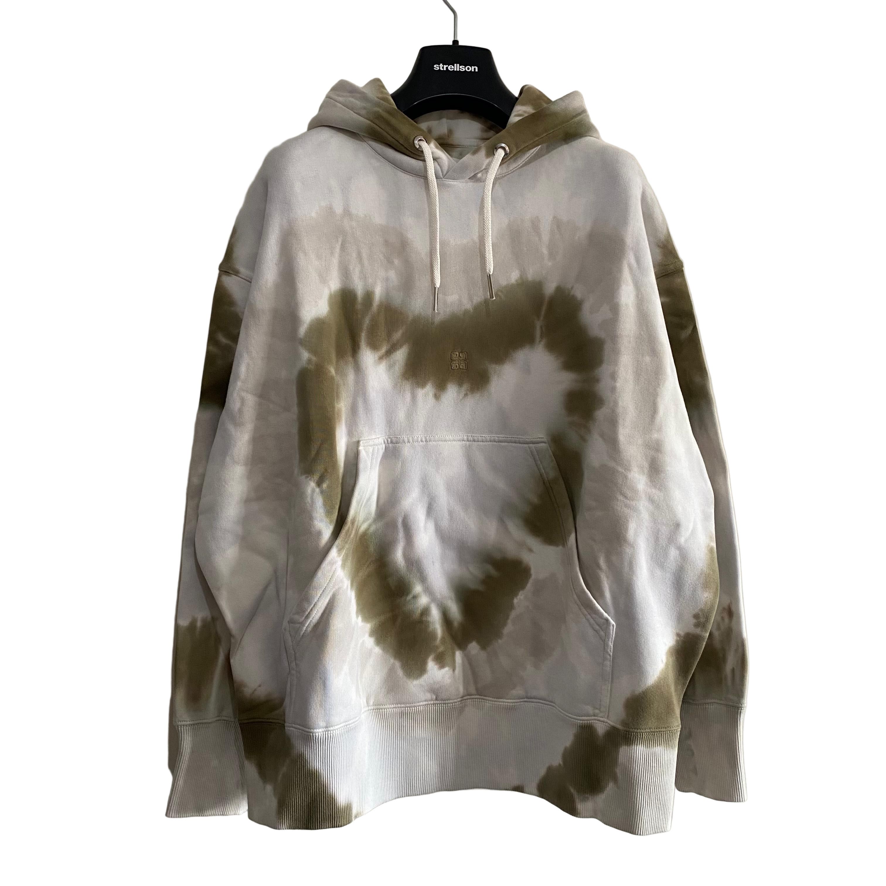 Givenchy Green And White Tie Dye Heart Logo Oversized Hoodie Size XXS / US 00 / IT 34 - 1 Thumbnail