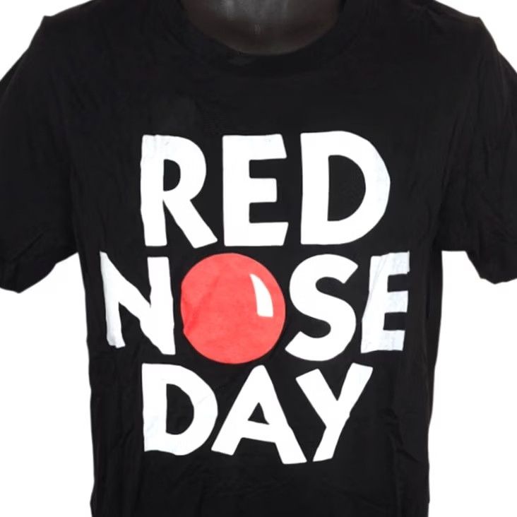 Vintage Red Nose Day Mens Size Medium Black Charity Comic Relief Clown Save The Children Shirt Mens Black 2010s Size US M / EU 48-50 / 2 - 2 Thumbnail