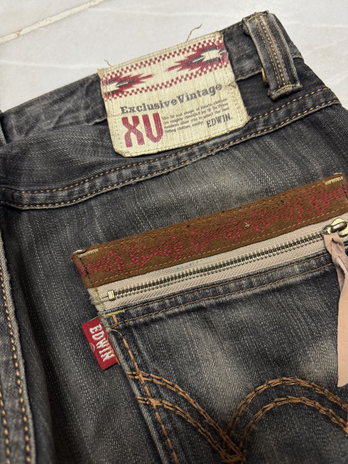 Japanese Brand 90's Vintage Japanese Faded Distressed Black Jeans Size US 34 / EU 50 - 13 Thumbnail