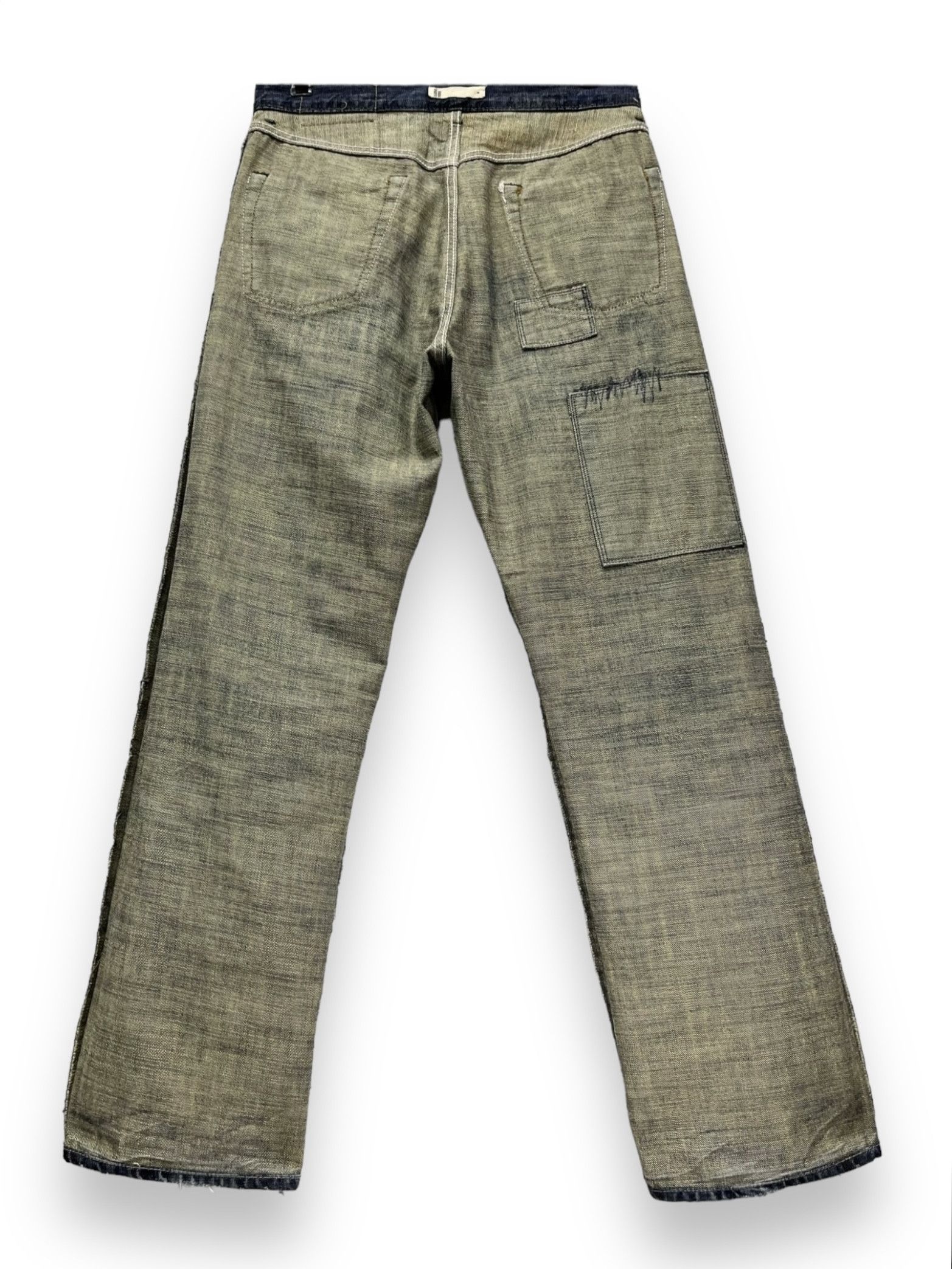 Global Work 🔥GRUNGE KurtCobain Inspired Boro Patchwork Undercover Style Size US 31 - 18 Thumbnail
