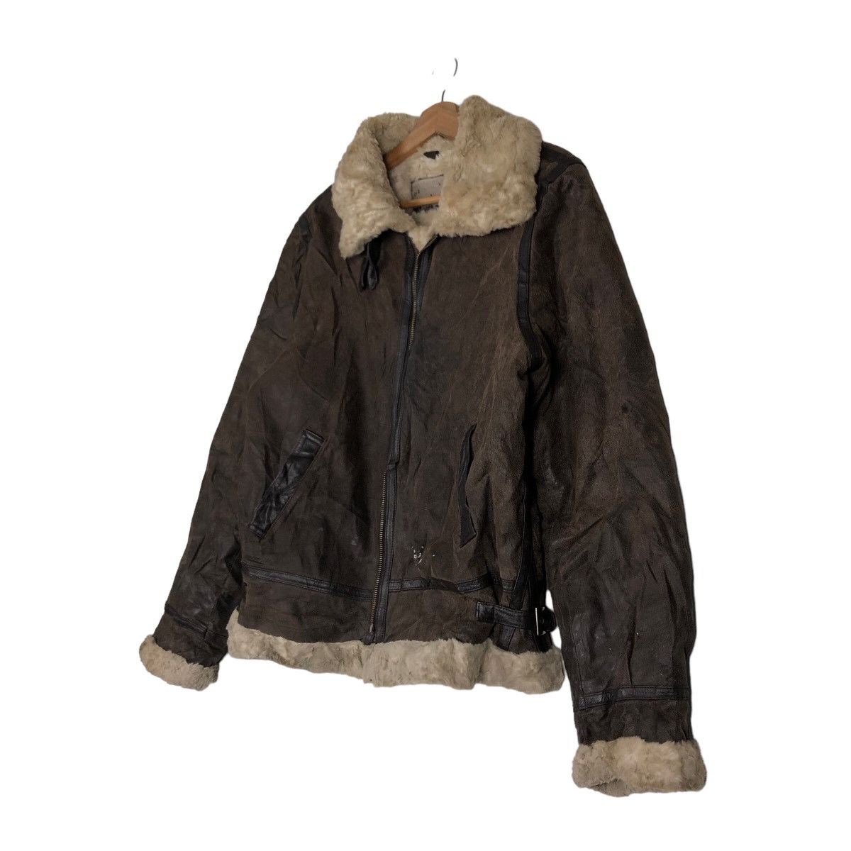 Japanese Brand 🔥Vtg Shearling Leather Jacket B 3 Military Collections Size US M / EU 48-50 / 2 - 2 Thumbnail