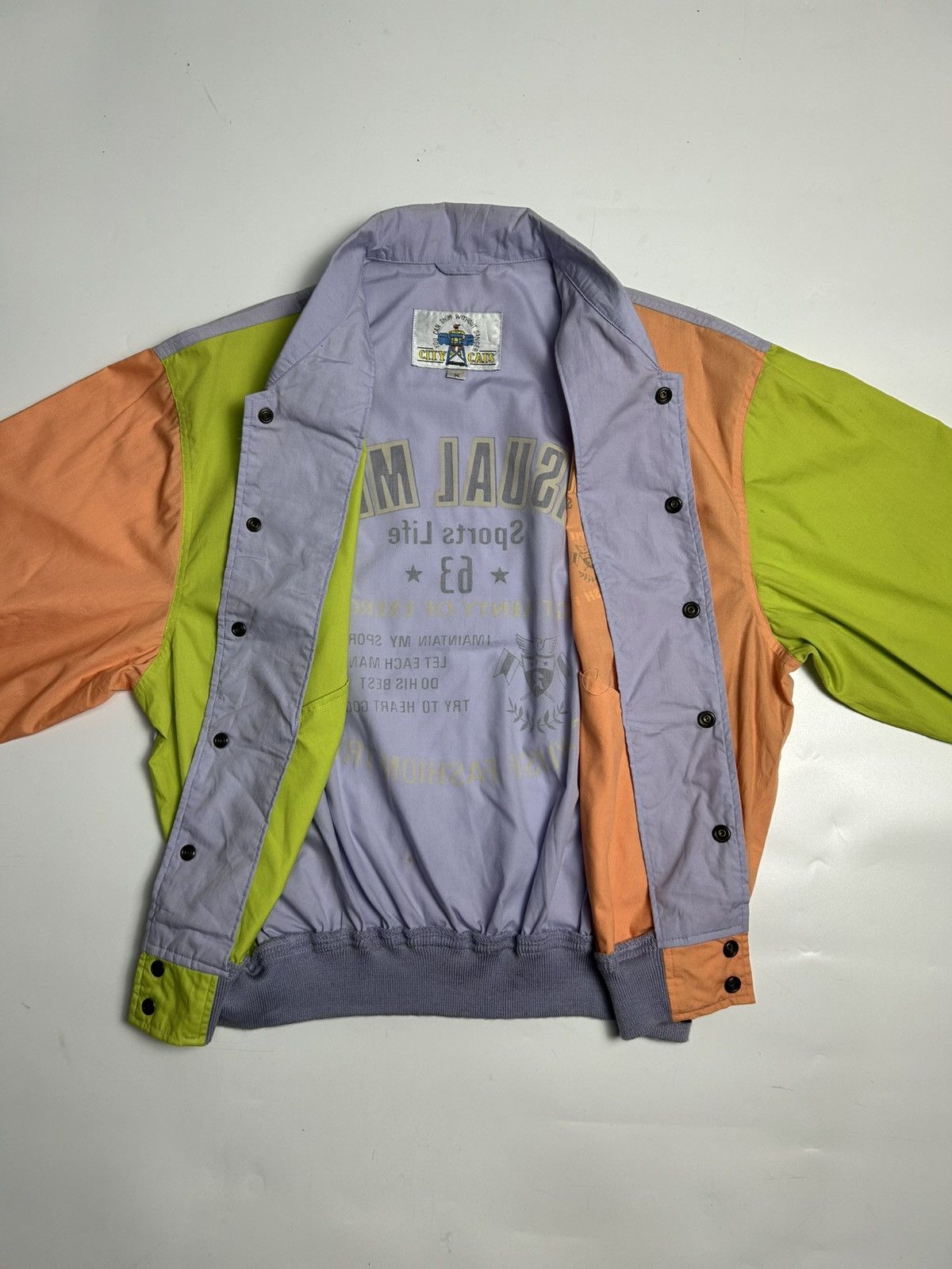 Japanese Brand CITY CATS MULTI COLOR BOMBER JACKET Size US M / EU 48-50 / 2 - 3 Thumbnail