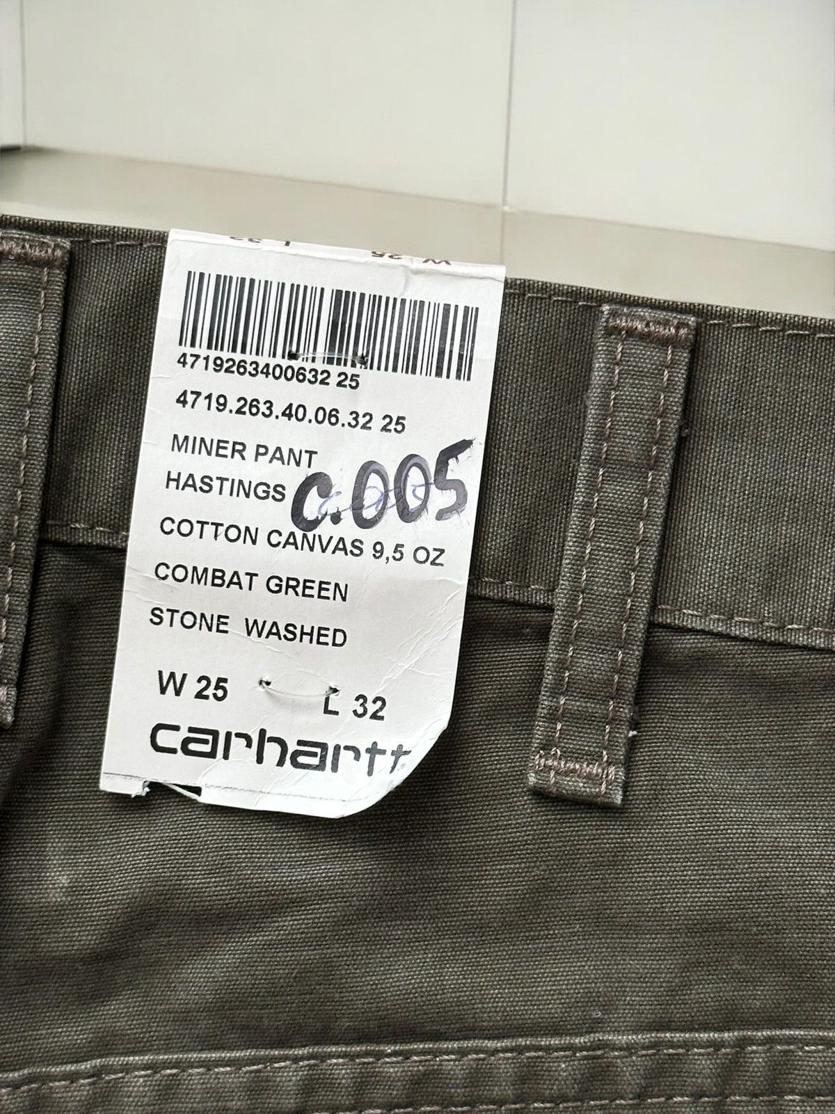 Carhartt Carhartt Combat Green Stone Washed Pants Size 25" / US 0 / IT 36 - 2 Thumbnail