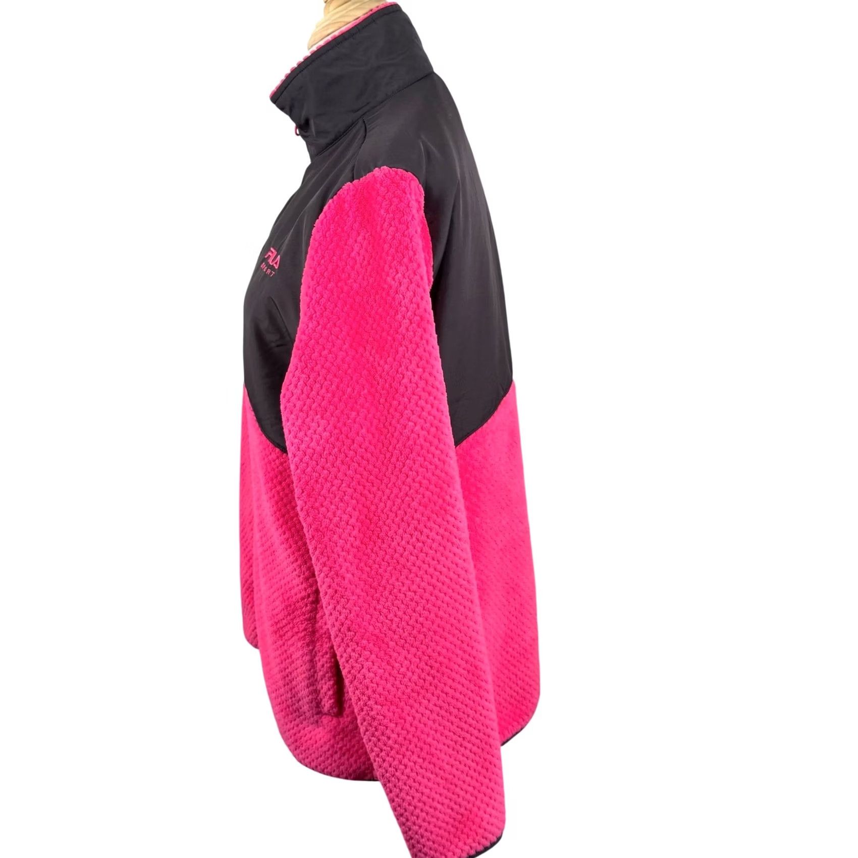 Fila Fila Sport Cloud Peak Full Zip Jacket L Pink Grey Fleece Faux Fur Colorblock EUC Size L / US 10 / IT 46 - 2 Thumbnail