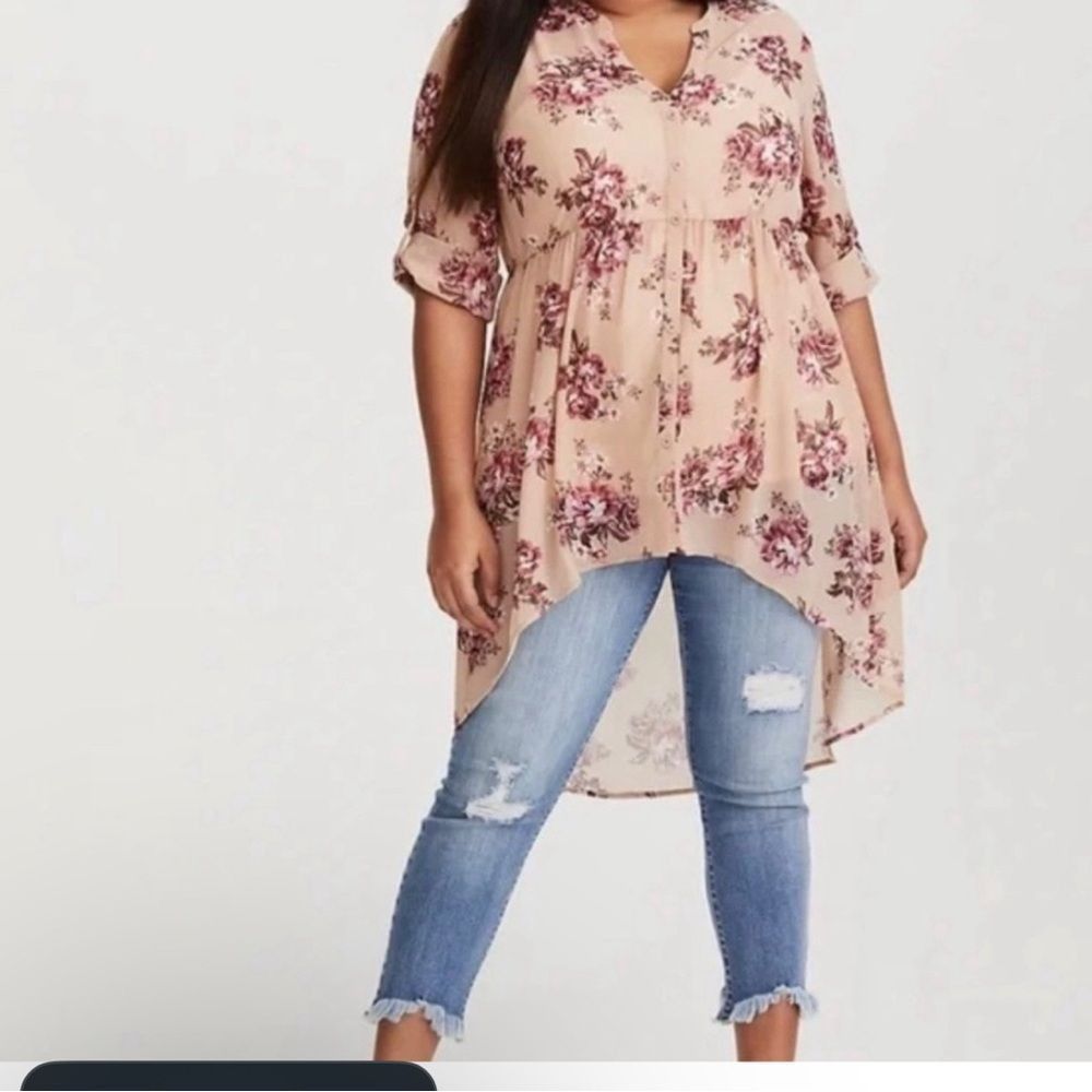 Other NWOT Torrid Pink Asymmetrical Tunic Blouse Size XS / US 0-2 / IT 36-38 - 1 Thumbnail