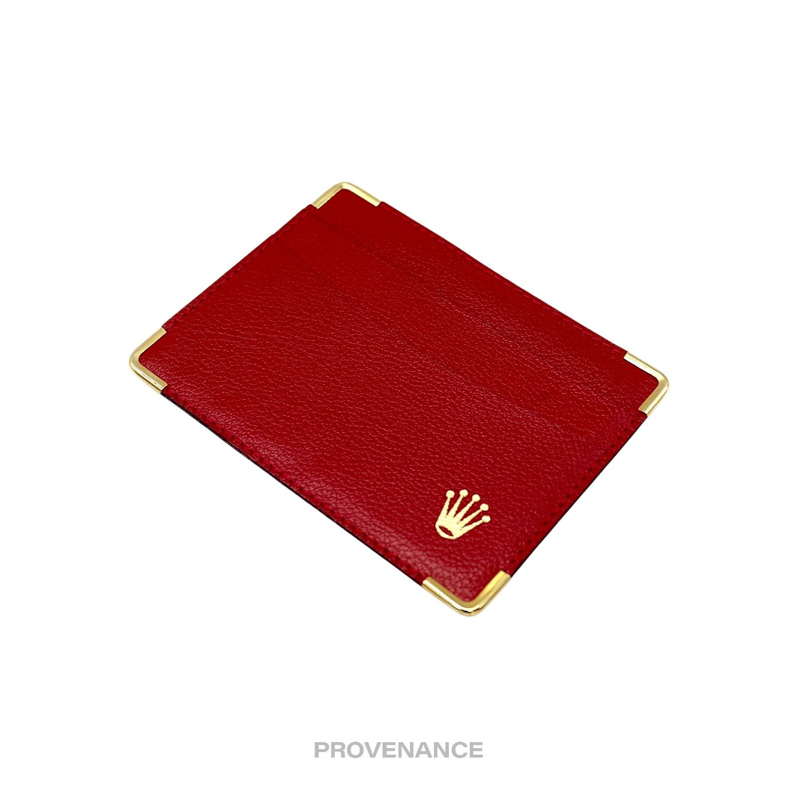 Rolex 🔴 Rolex Card Holder Wallet - Red Leather Size ONE SIZE - 3 Thumbnail