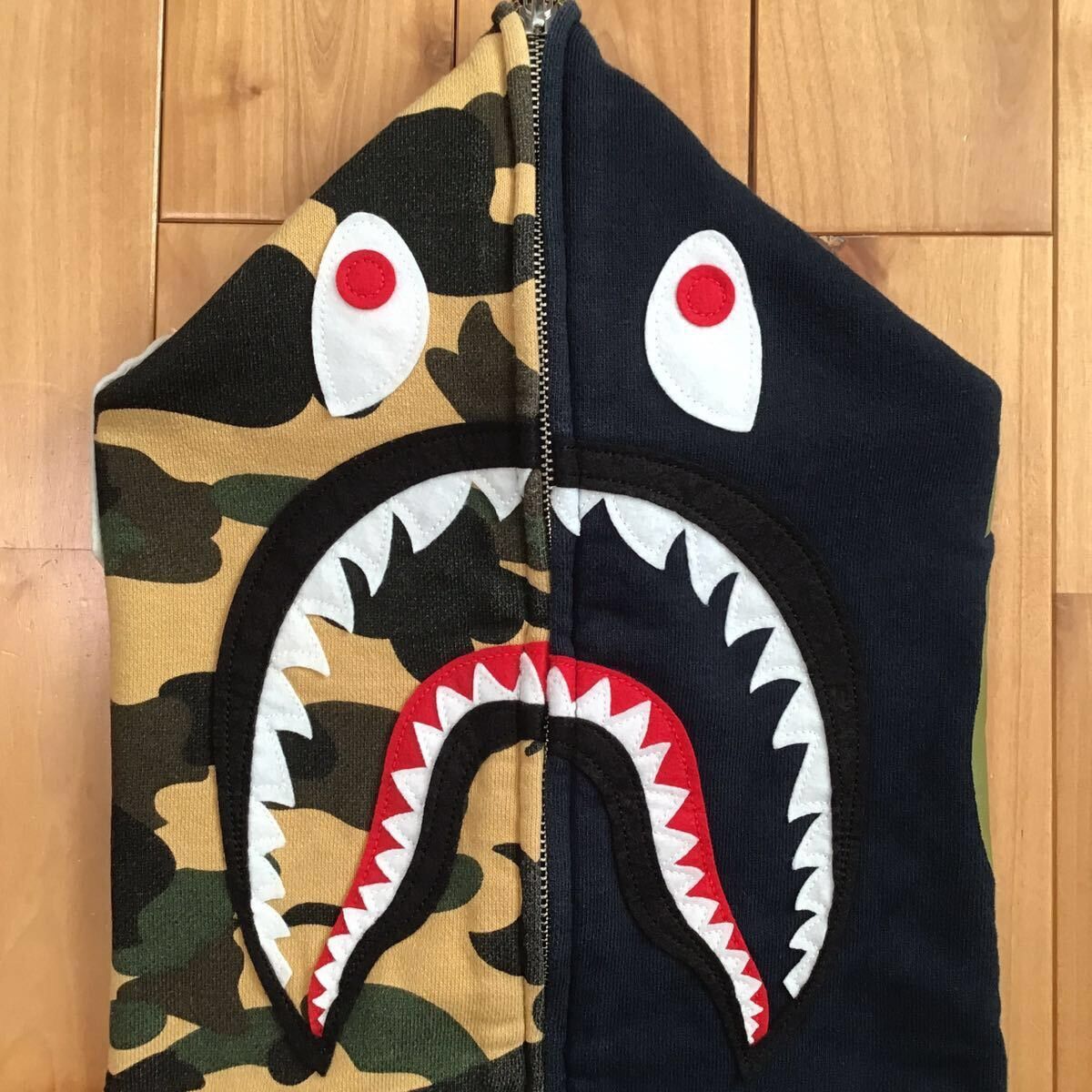 Bape BAPE logo shark full zip hoodie navy x 1st camo yellow APE Size US M / EU 48-50 / 2 - 4 Thumbnail