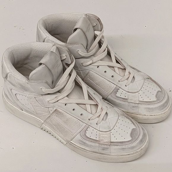 Valentino Valentino Men's Distressed Mid Calfskin VL7N Sneakers EU43.5 Size US 10.5 / EU 43-44 - 2 Thumbnail