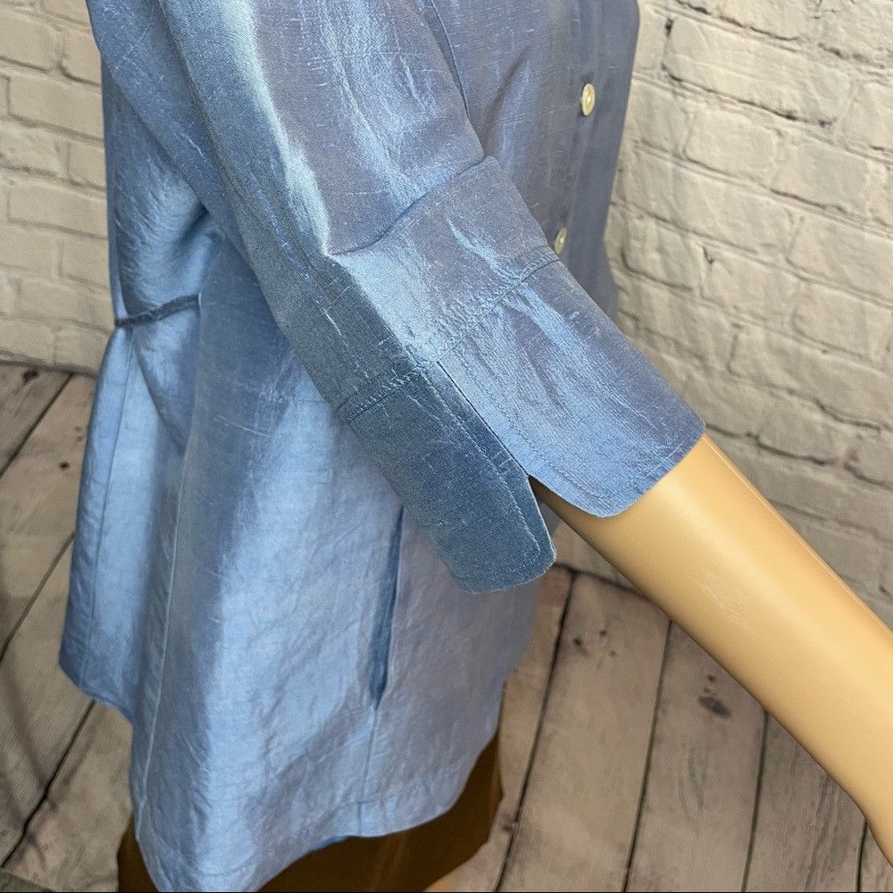 Other Mimi Maternity Blue Silk 3/4 Sleeve Jacket Size M Size M / US 6-8 / IT 42-44 - 9 Thumbnail