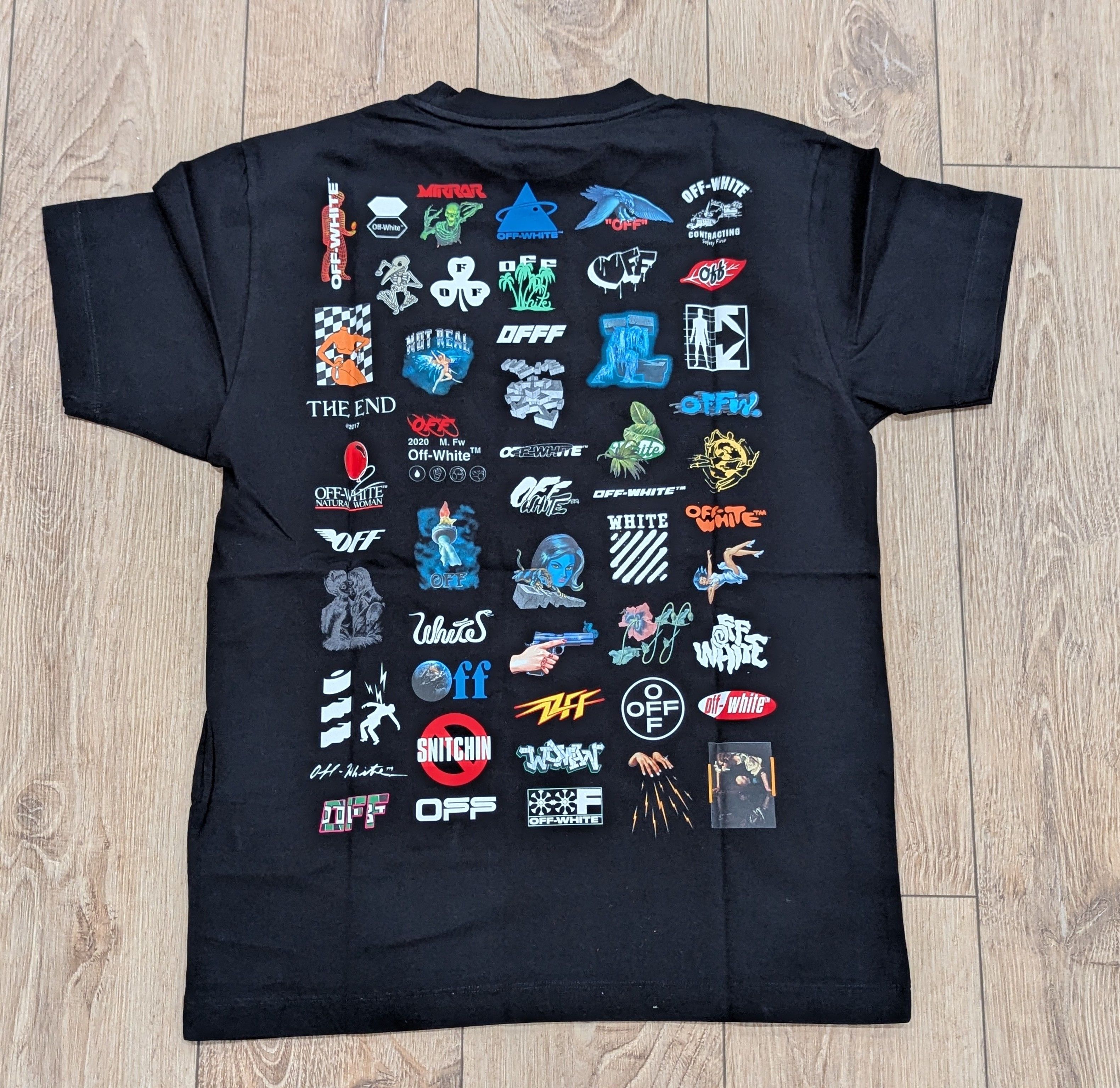 Off-White Off-White Slim Fit Cotton Crewneck T-Shirt Black/White M Size US M / EU 48-50 / 2 - 4 Thumbnail