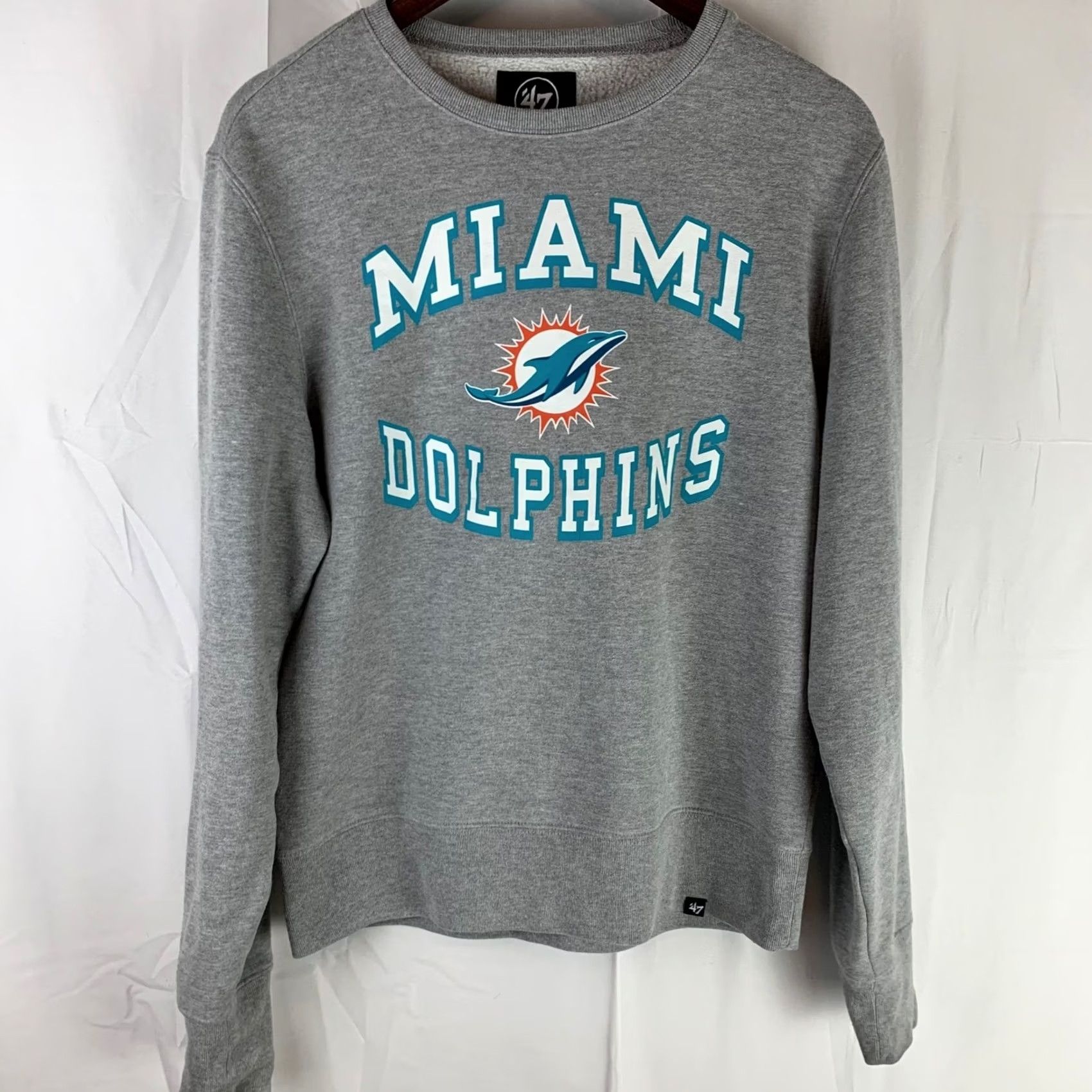 47 47 Brand Miami Dolphins Sweatshirt Mens Small Grey Graphic NFL Pullover Size US S / EU 44-46 / 1 - 2 Thumbnail