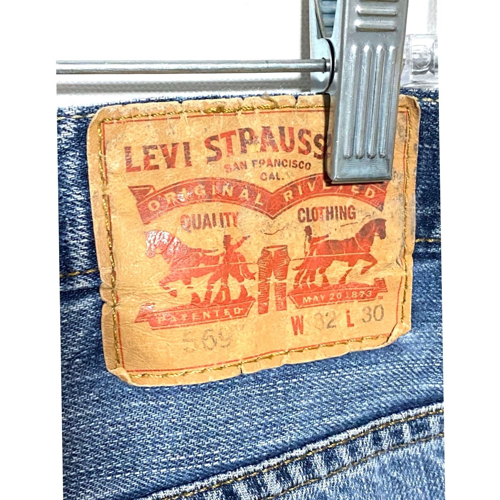 Levi's Levi's 569 Loose Fit Straight Jeans Mens 33x27.5 Distressed Ripped Grunge Y2K Jeans Men Denim Blue 5-Pocket Size US 32 / EU 48 - 6 Thumbnail