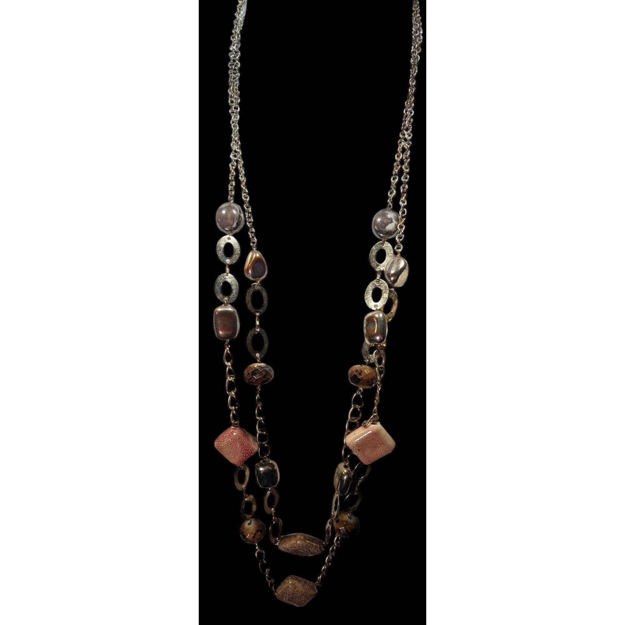 Other Retro Chunky Ceramic Glass And Metal Layered Necklace Size ONE SIZE - 5 Thumbnail