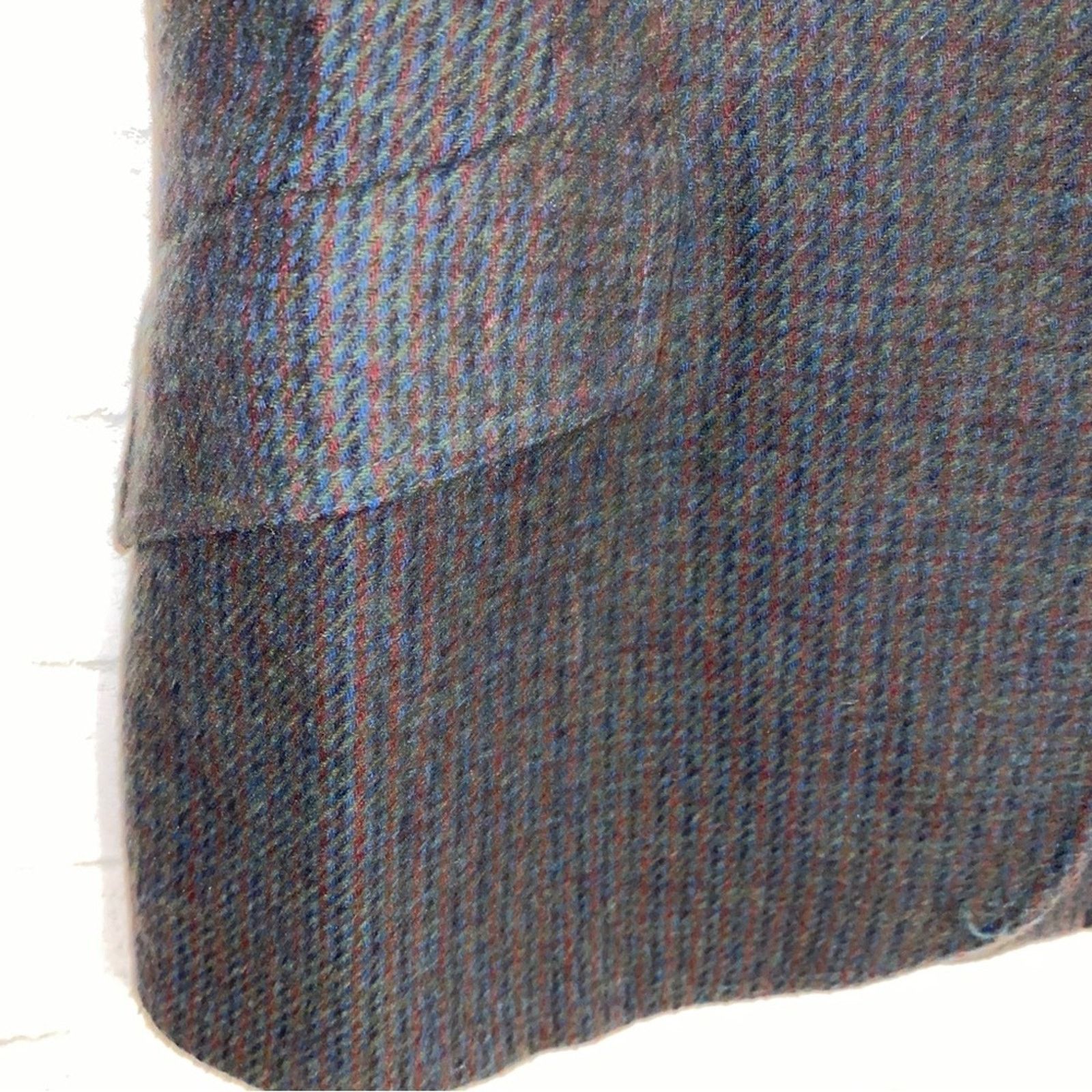 Missoni New MISSONI Italy Green + Brown Houndstooth Wool Blazer US12 Size XL / US 12-14 / IT 48-50 - 12 Thumbnail