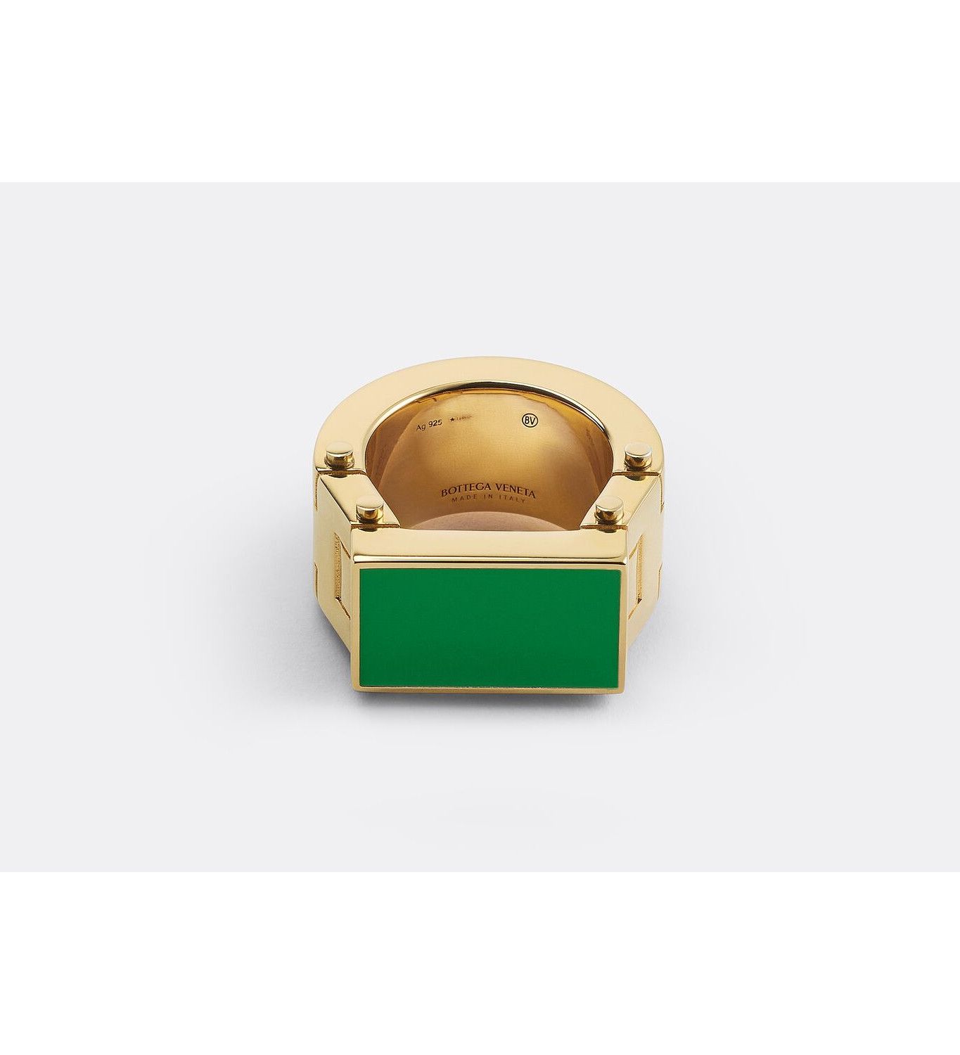 Bottega Veneta BOTTEGA VENETA Bolt green gold plated silver chunky ring 7 q Size ONE SIZE - 1 Thumbnail