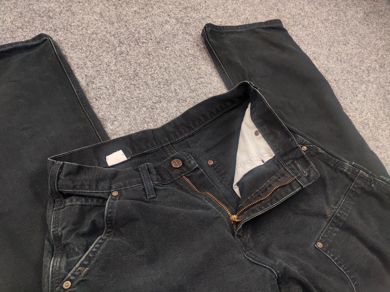 Carhartt Vintage 90s Carhartt double knee Crazy Faded Black Pants USA Size US 30 / EU 46 - 12 Thumbnail
