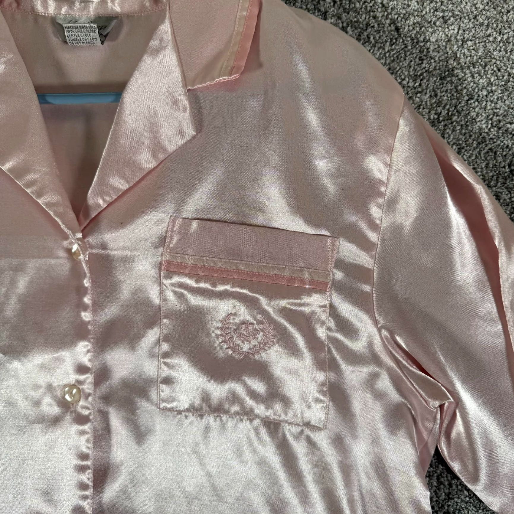 Vintage VINTAGE Kathryn Satin Nightgown Womens Small 90s Y2K Embroidery Pink Satin Nightgown 90s Womens Small Pastel Size ONE SIZE - 6 Thumbnail