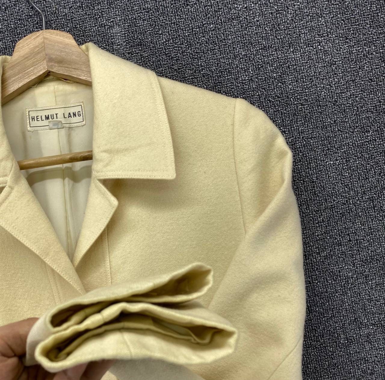 Helmut Lang × Vintage Vintage Helmut Lang Wool Coat Long Jacket Size M / US 6-8 / IT 42-44 - 11 Thumbnail