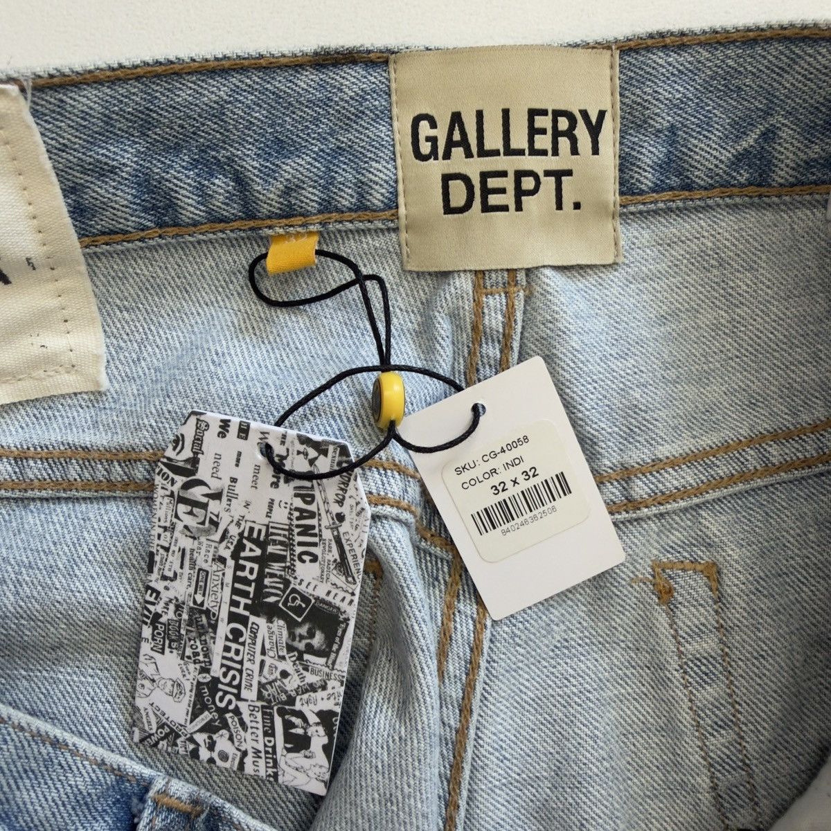 Gallery Dept. ‘Cage Ventura’ Print Washed Blue Jeans Size US 34 / EU 50 - 6 Thumbnail