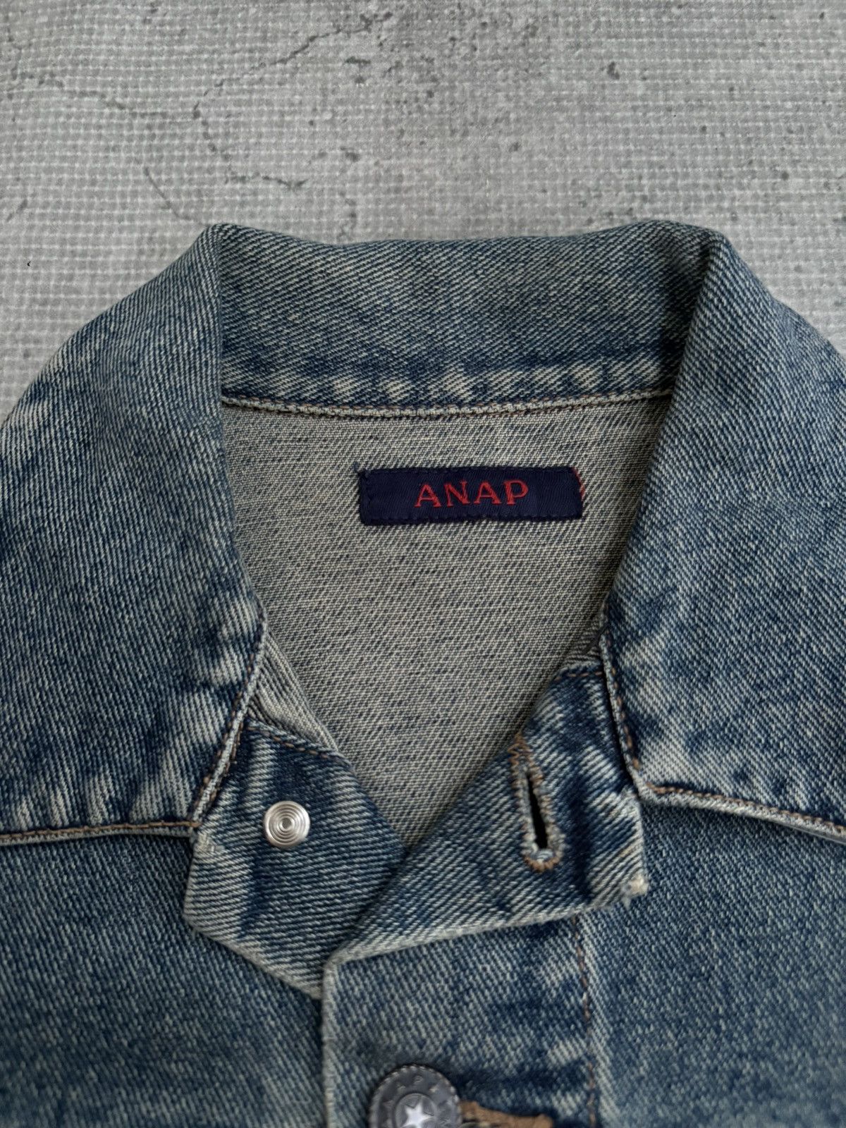 Japanese Brand TRUCKER DENIM BODY FIT ANAP Size S / US 4 / IT 40 - 4 Thumbnail