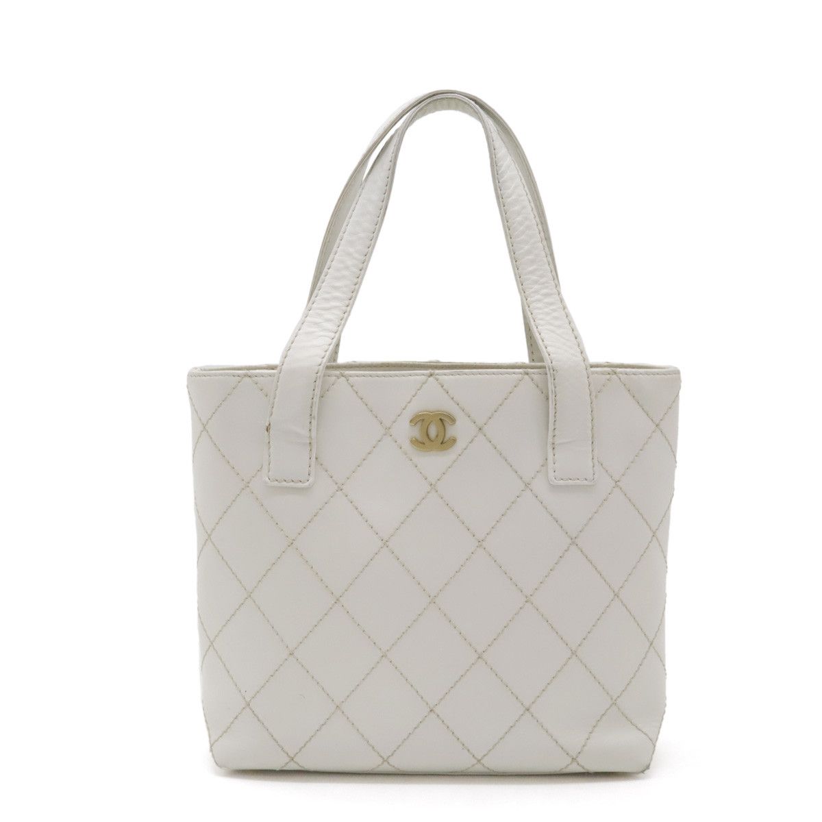 Chanel Chanel Chanel Wild Stitch Coco Mark Leather Tote Bag Leather Tote Bag A18126 in Very Good Condition Size ONE SIZE - 1 Thumbnail