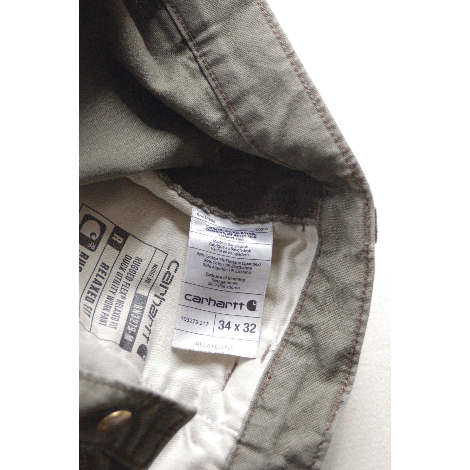 Carhartt Distressed Carhartt Duck Pants 34x32 Olive Honest Mending Size US 34 / EU 50 - 8 Thumbnail