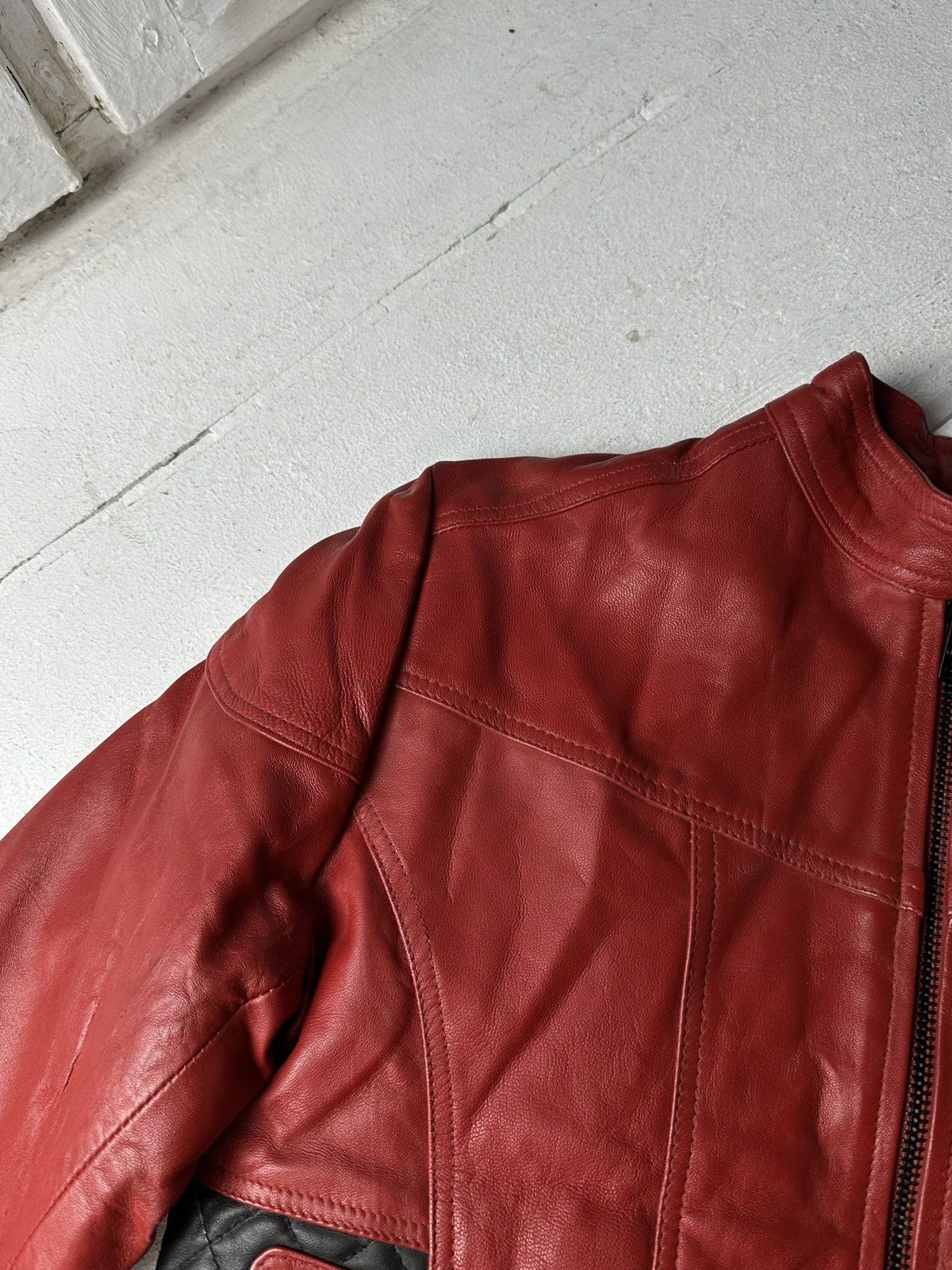 Other 🚨Y2K RICK OWENS TYPE DIRTY SLIM FIT ZIP LEATHER JACKET Size M / US 6-8 / IT 42-44 - 5 Thumbnail