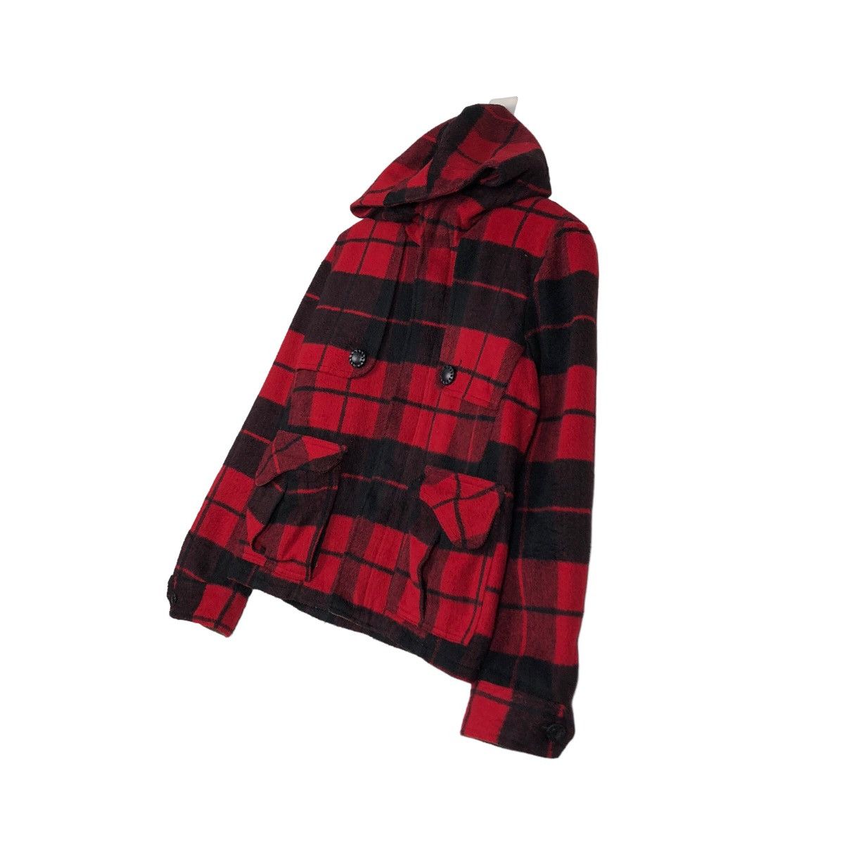 🔥Cropped Wool Biker Jacket Tartan Design Simpilicate Plus