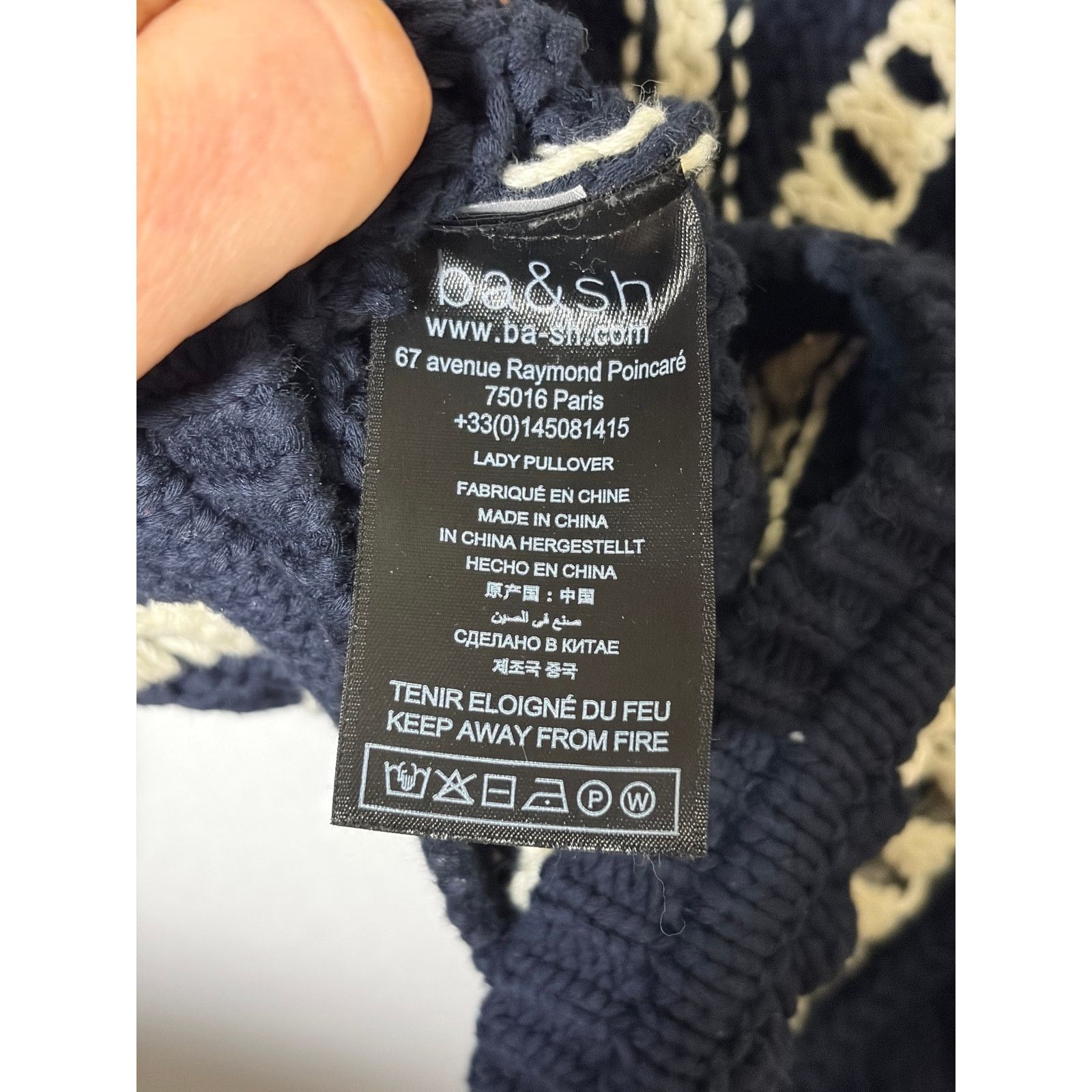 ba&sh Ba&Sh Gardy Crochet Crewneck Pullover Sweater In Marine Size S / US 4 / IT 40 - 7 Thumbnail