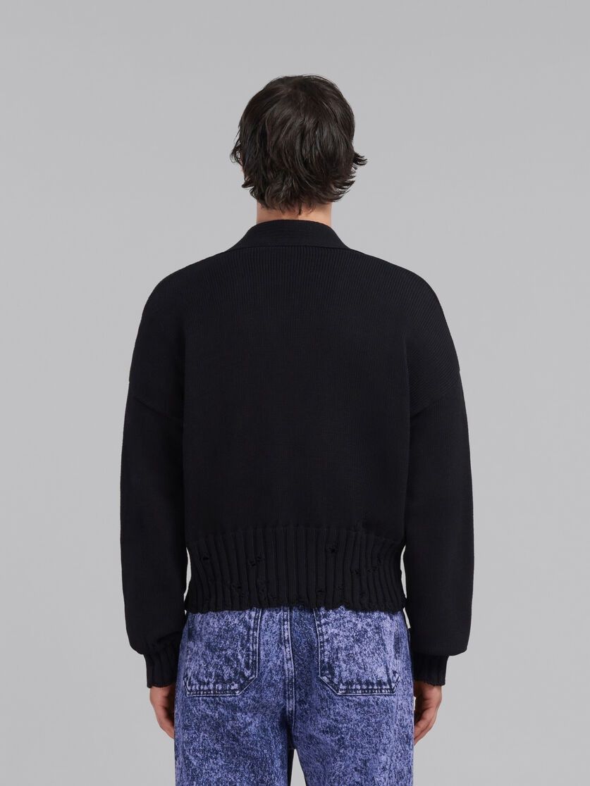 Marni o1w1db10125 Dishevelled Cotton Cardigan in Black Size US L / EU 52-54 / 3 - 2 Thumbnail