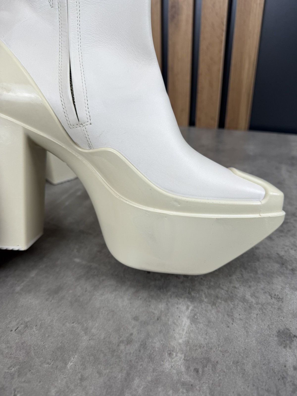 Peter Do at.kollektive x Peter Do Leather Platform Ankle Boots White Size US 10 / IT 40 - 10 Thumbnail
