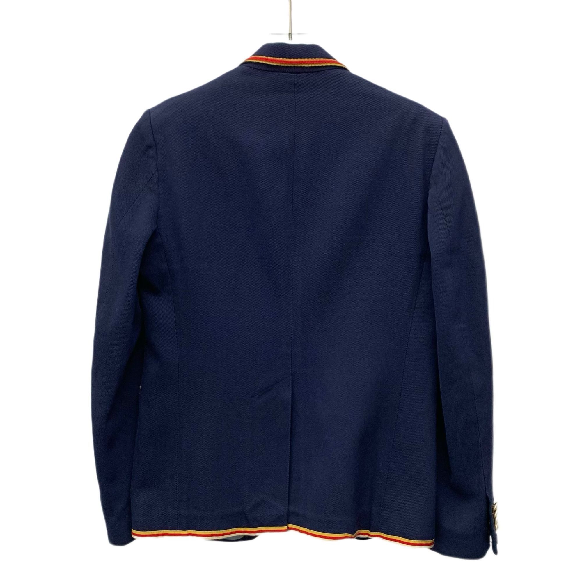 Gucci Gucci Dark Blue Blazer W/ Bee Embellishment Red-Yellow Trim Size US M / EU 48-50 / 2 - 6 Thumbnail