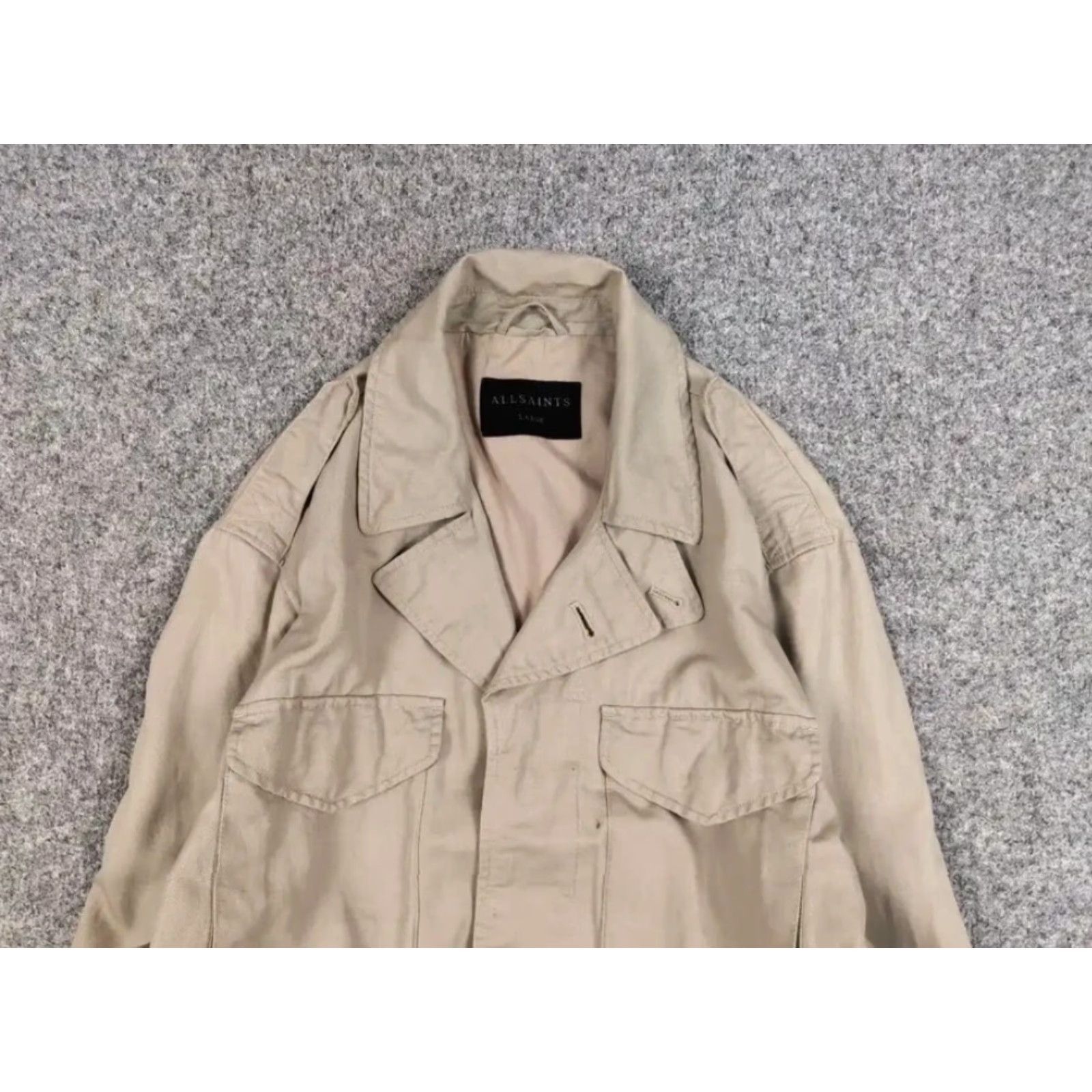 Allsaints Allsaints Field Beige Multi Pocket Vulcan Jacket Mens L Beige Army Military Jacket With Pockets Size US L / EU 52-54 / 3 - 3 Thumbnail