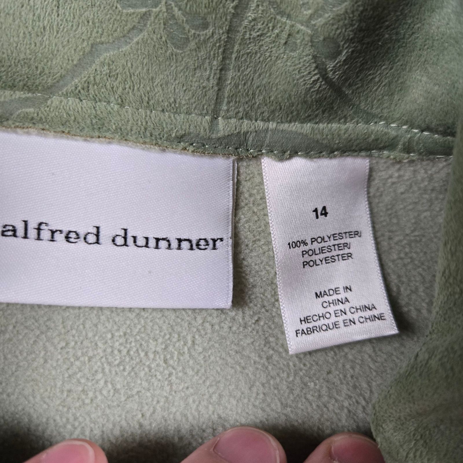 Other 90s Y2K Sage Green Faux Suede Floral Embossed Coat Size 14 Size XL / US 12-14 / IT 48-50 - 3 Thumbnail