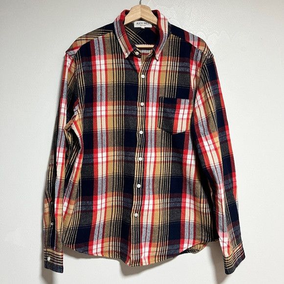 Alex Mill Alex Mill Plaid Flannel Shirt - Red/Navy/Beige - Size L Size US L / EU 52-54 / 3 - 1 Thumbnail