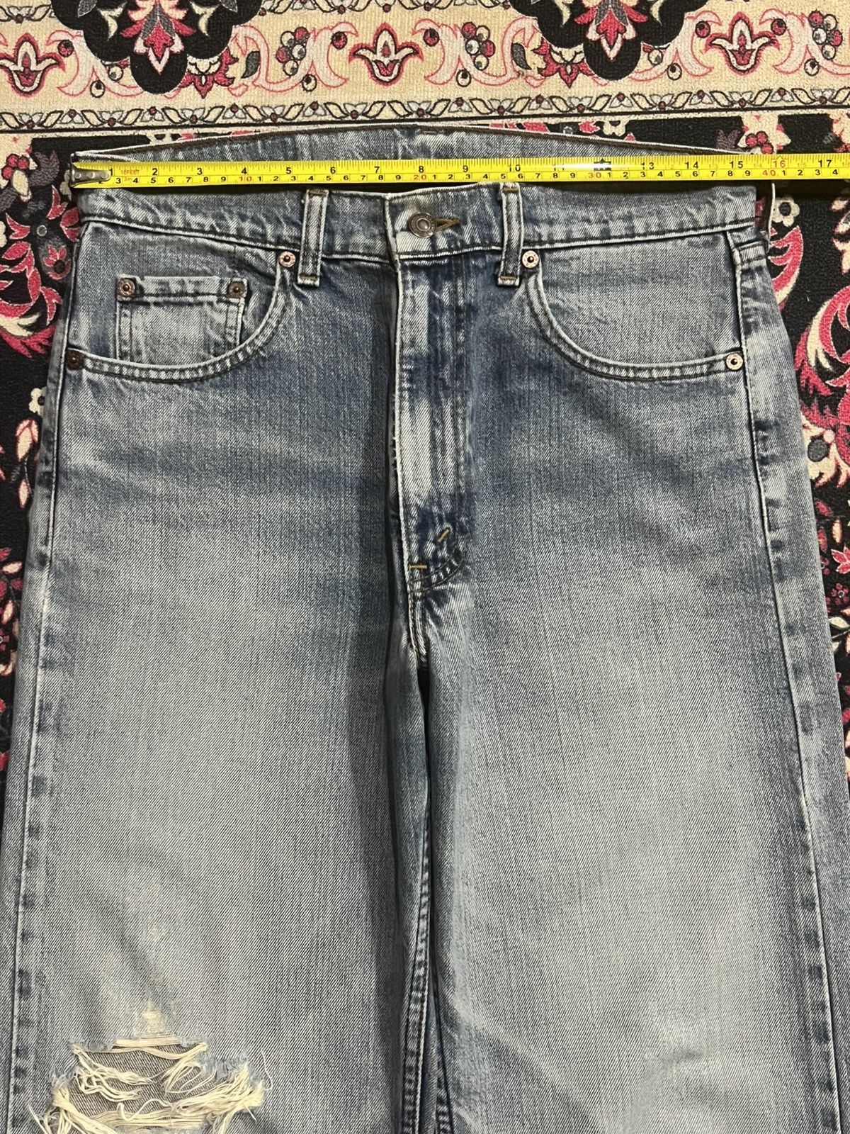 Levi's ⚡️Straight Leg⚡️Vintage Levi’s 512 Light Blue Wash Frayed Jean Size US 31 - 14 Thumbnail