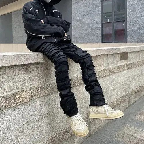 Other Black Destruction Waxed Jeans Size US 29 - 3 Thumbnail
