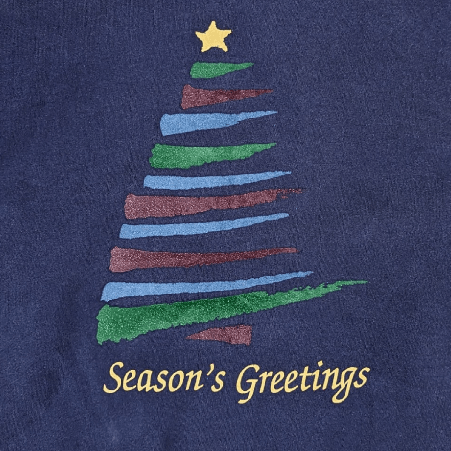 Fruit Of The Loom Vintage 90's FOTL Christmas Tree Merry Christmas Jumper Size US XL / EU 56 / 4 - 5 Thumbnail