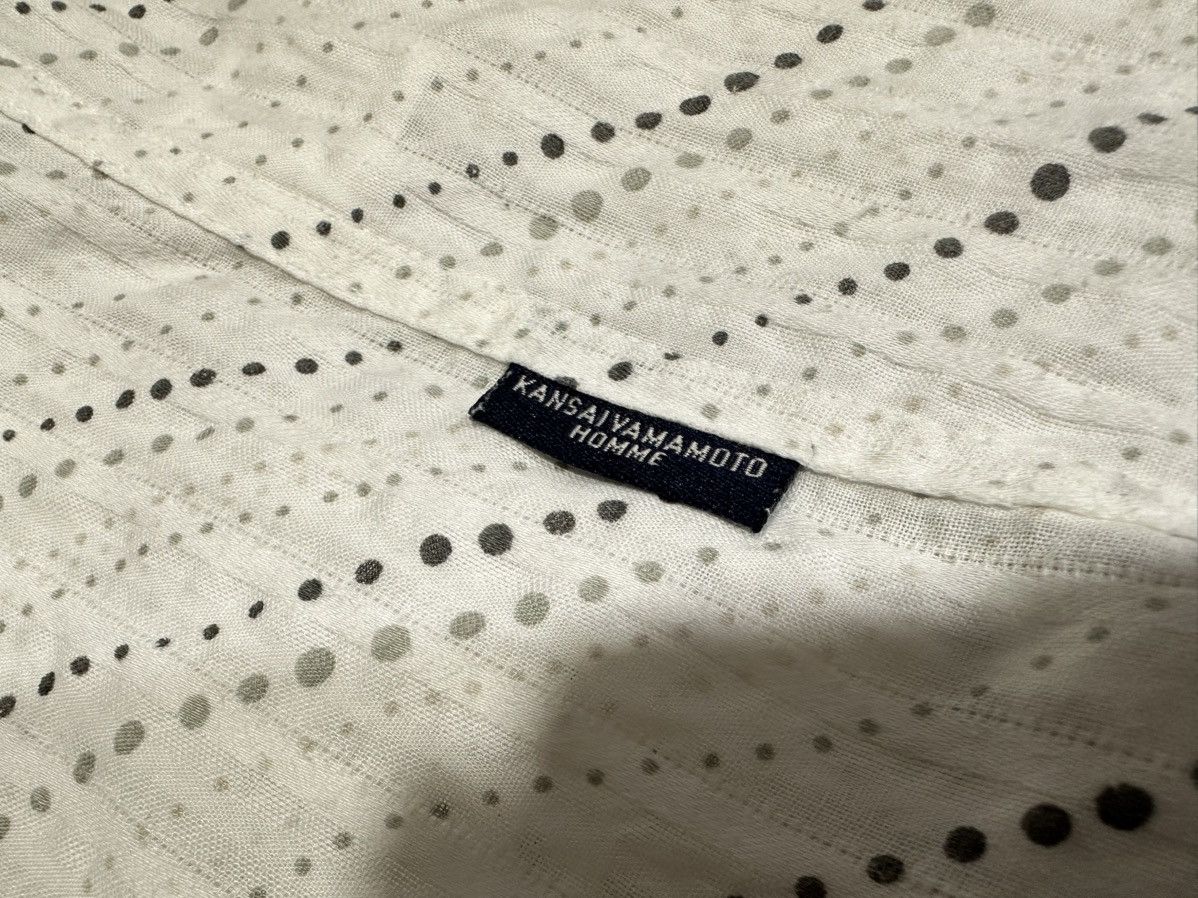 Japanese Brand × Kansai Yamamoto × Yohji Yamamoto 🔥Vintage Kansai Yamamoto Homme Dot Striped Pleated Shirt Size US M / EU 48-50 / 2 - 5 Thumbnail