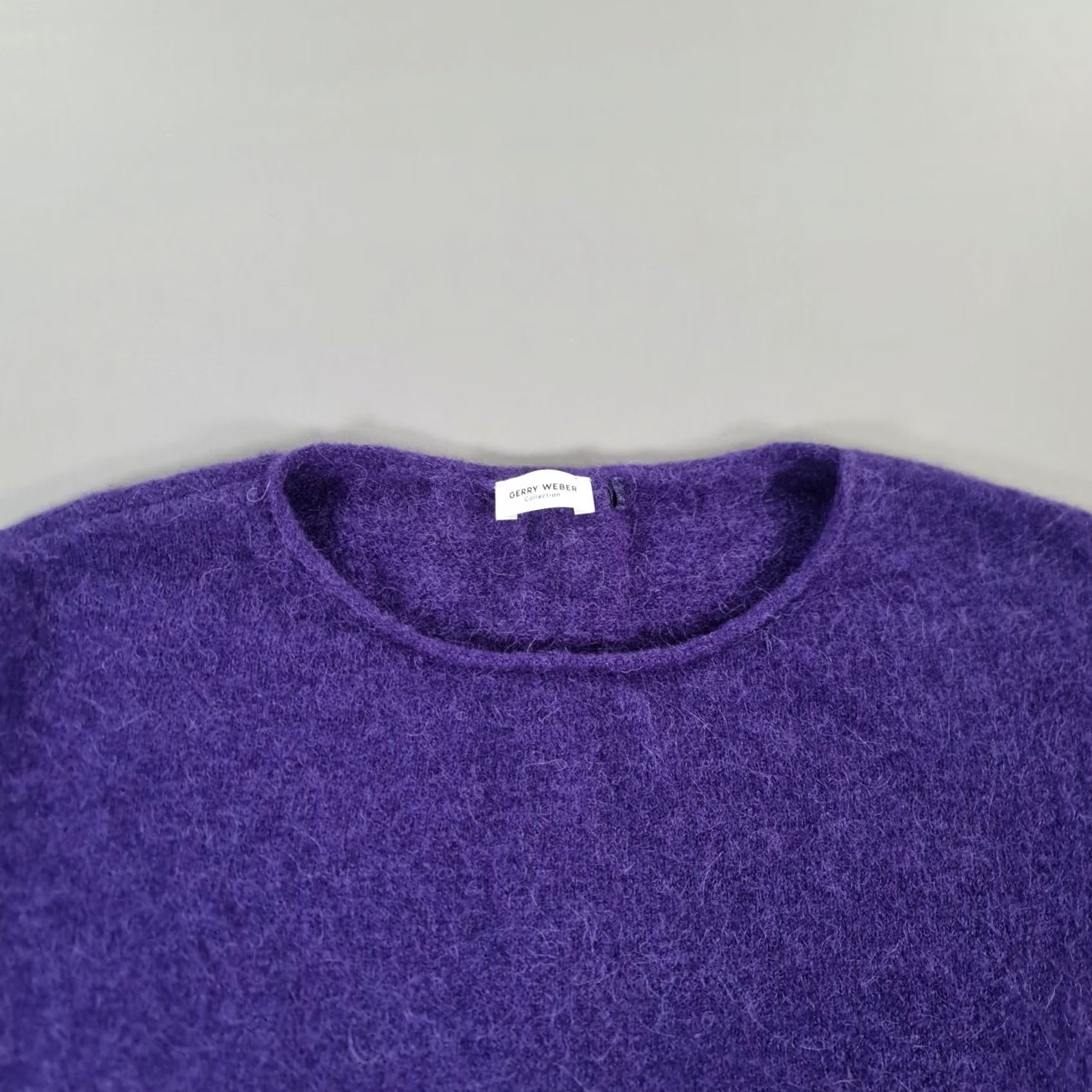Gerry Weber Gerry Weber Jumper Purple 12 UK Angora Wool Knit Pullover Wool Angora Elastane Round Neck Long Sleeve Casual Winter 12 Womens Pullover Mens Girls Size XL / US 12-14 / IT 48-50 - 2 Thumbnail