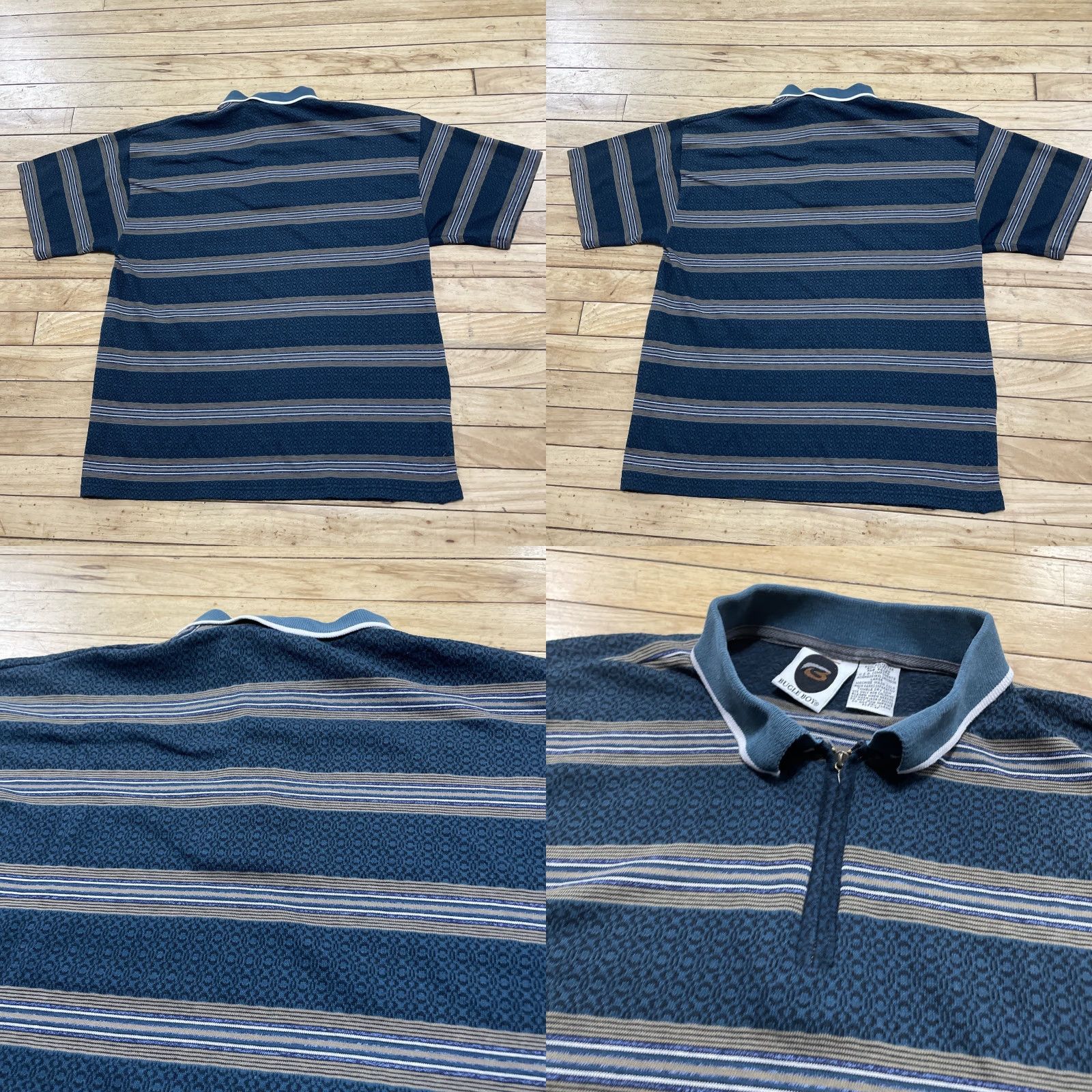 Bugle Boy VINTAGE Bugle Boy Geometric Zip Polo Shirt Men L Green 90s Western Art Deco Button-Up Collared Shirt Adults Mens Size US L / EU 52-54 / 3 - 9 Thumbnail