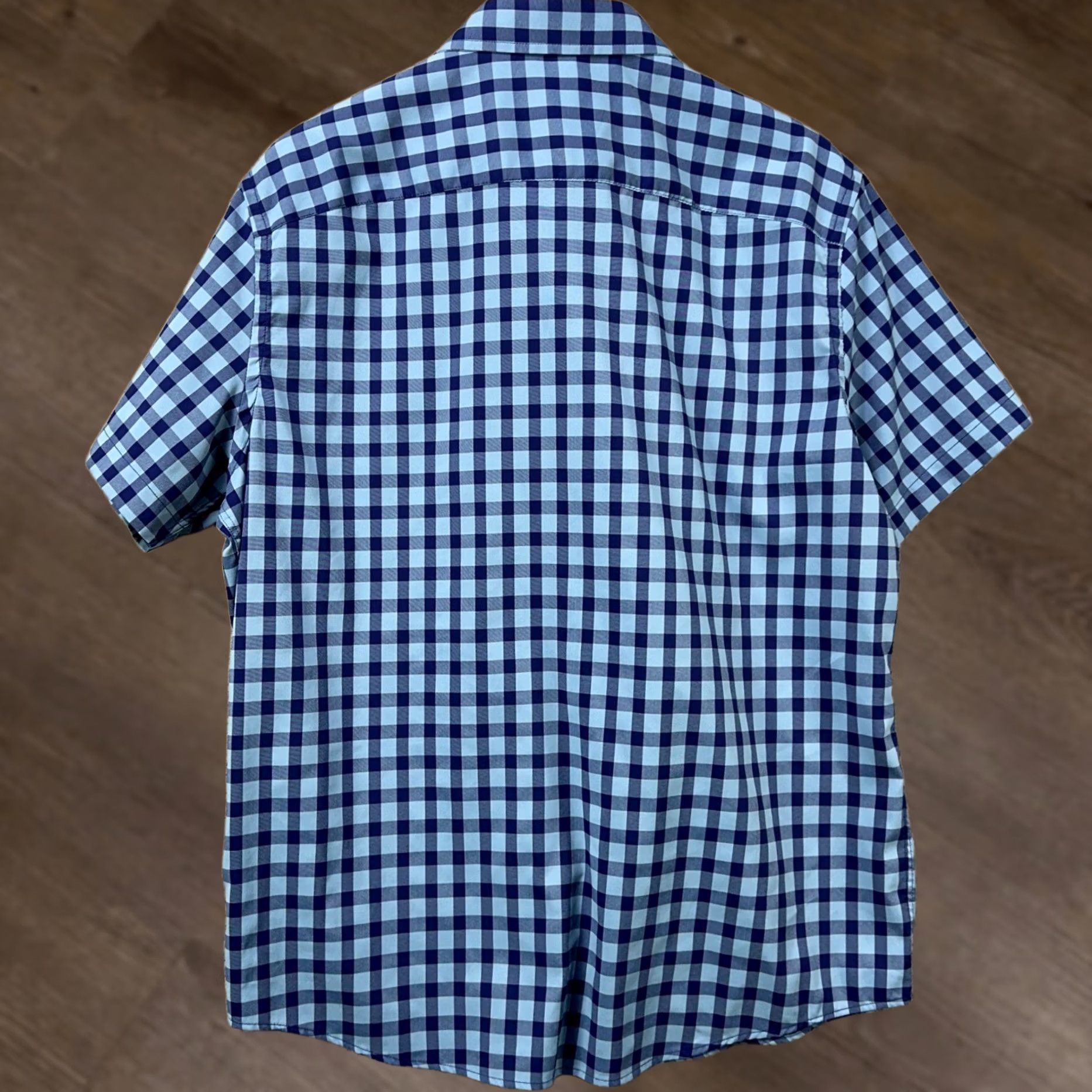 UNTUCKit UNTUCKit Shirt Slim Fit Button Up Short Sleeve Blue Check 2XL Mens Casual Office Wear Button-Down Collared Size US XXL / EU 58 / 5 - 1 Thumbnail