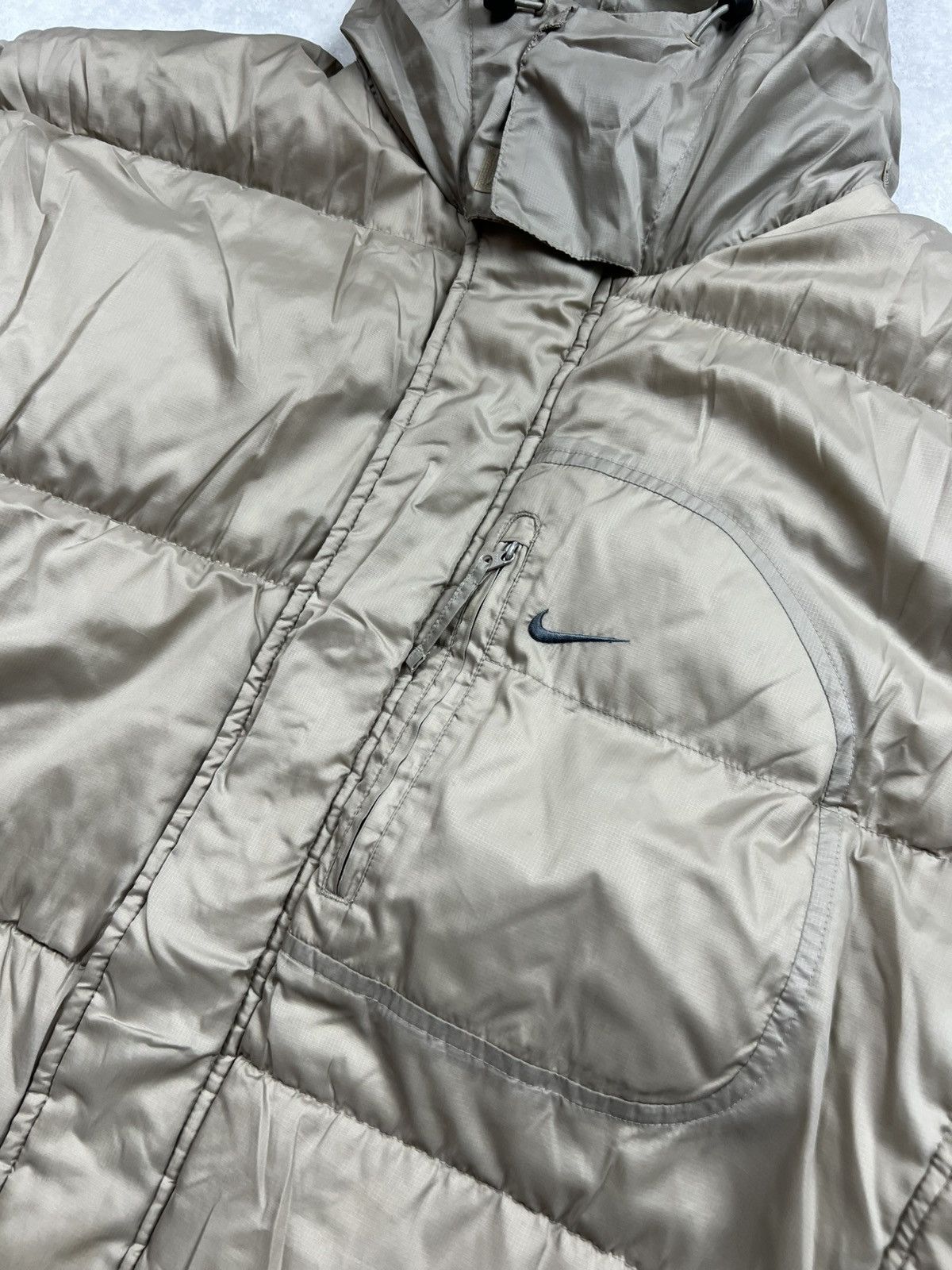 Nike 90s Nike Swoosh Vintage Y2K Oversized Hooded Puffer Jacket Size US XL / EU 56 / 4 - 4 Thumbnail