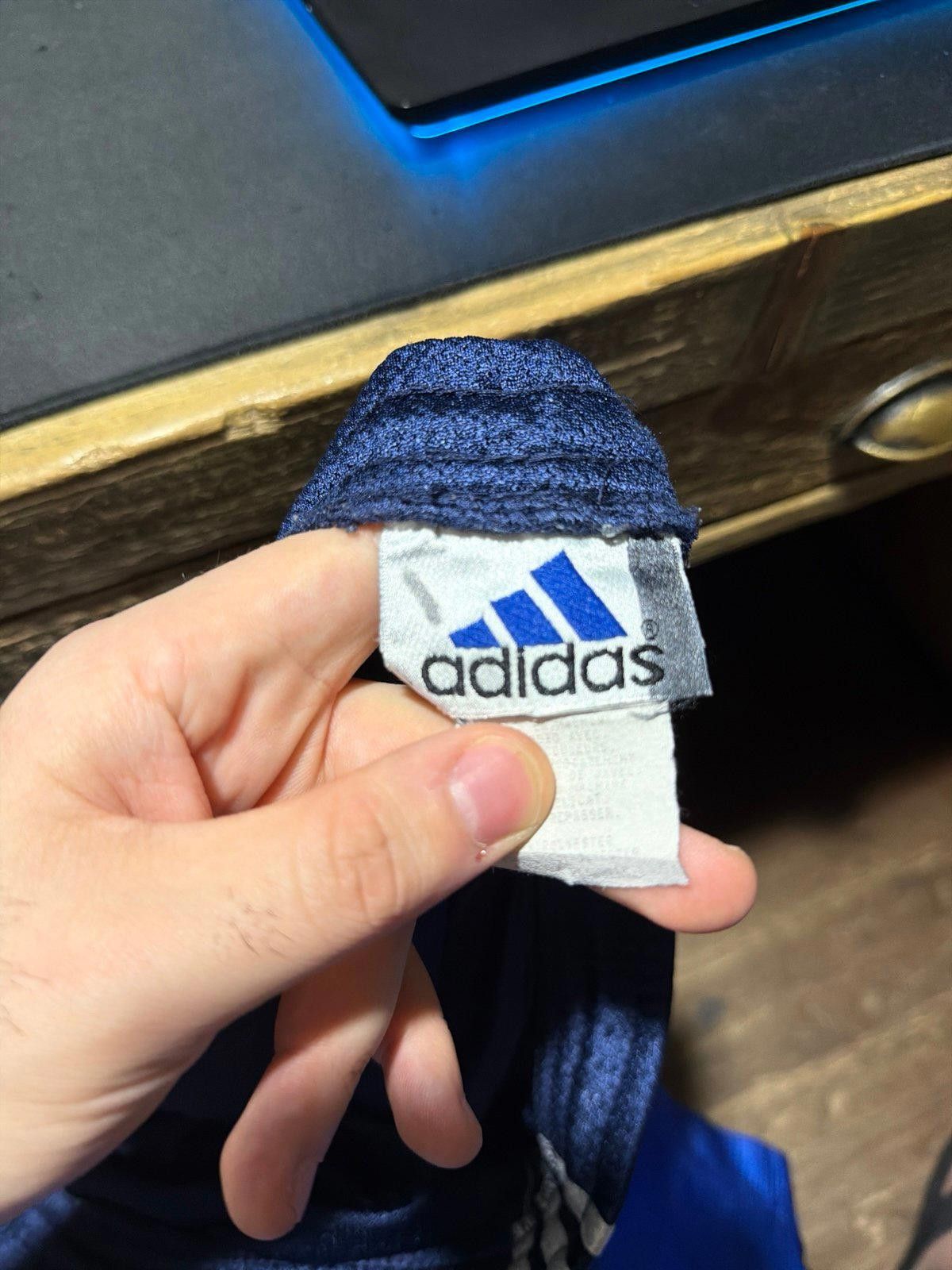Adidas Adidas Blue Tag Shimmer Dazzle Navy Hoop Mesh Shorts Mens LG Size US 34 / EU 50 - 4 Thumbnail