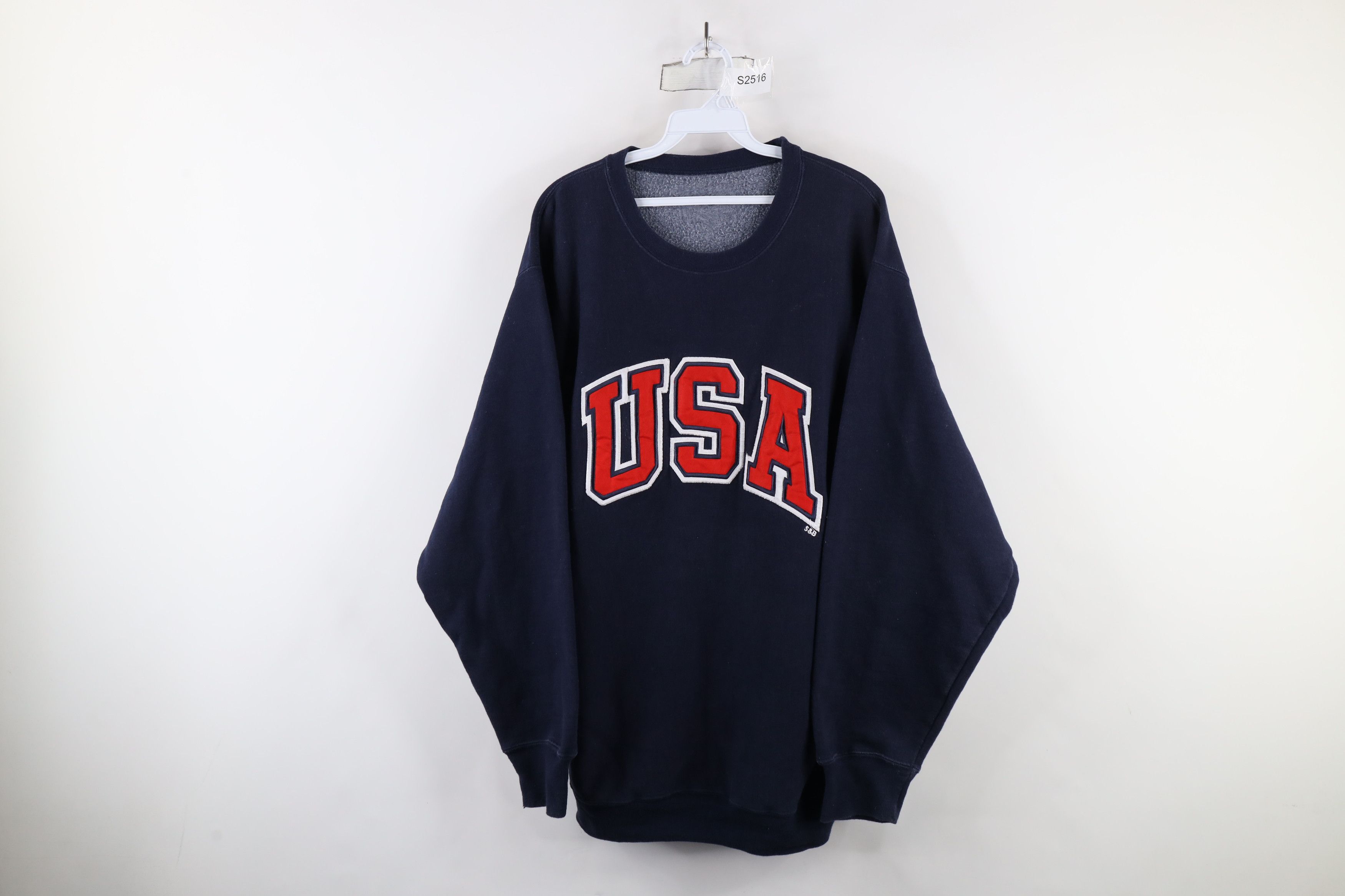 Vintage Vintage 90s Streetwear Spell Out USA Heavyweight Sweatshirt Size US L / EU 52-54 / 3 - 1 Thumbnail