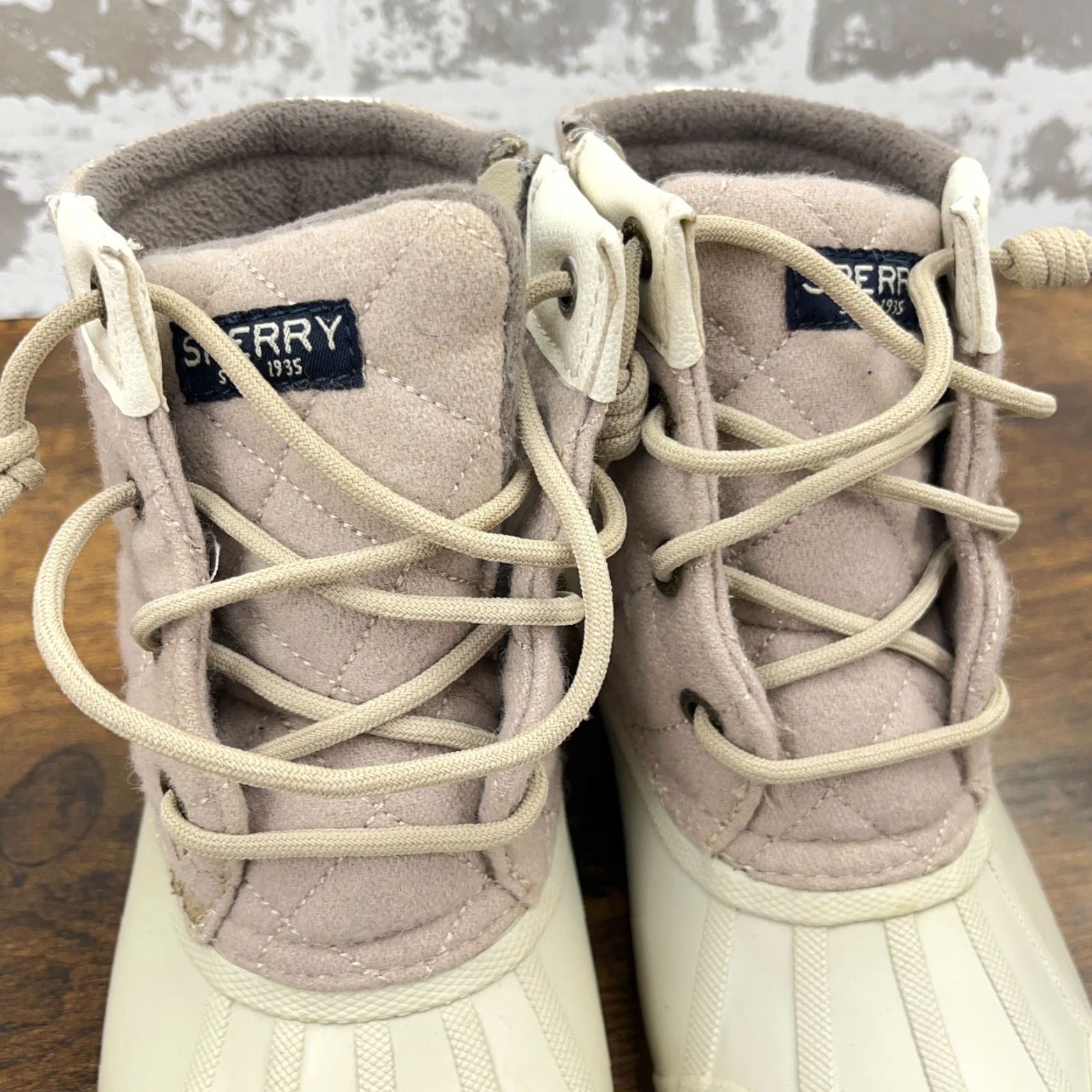 Sperry Sperry Top Sider Boot Wool Quilt Duck Boots Women Size 5 Beige Cap Toe Ankle Bootie STS82538 Size S / US 4 / IT 40 - 7 Thumbnail