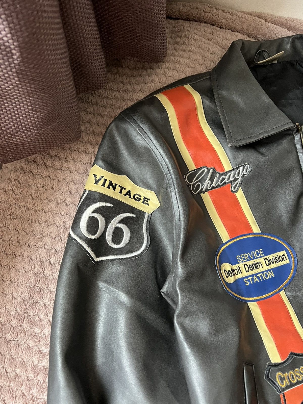 Route 66 × Vintage Vintage moto racing leather jacket route 66 patch Harley 90s Size US L / EU 52-54 / 3 - 6 Thumbnail