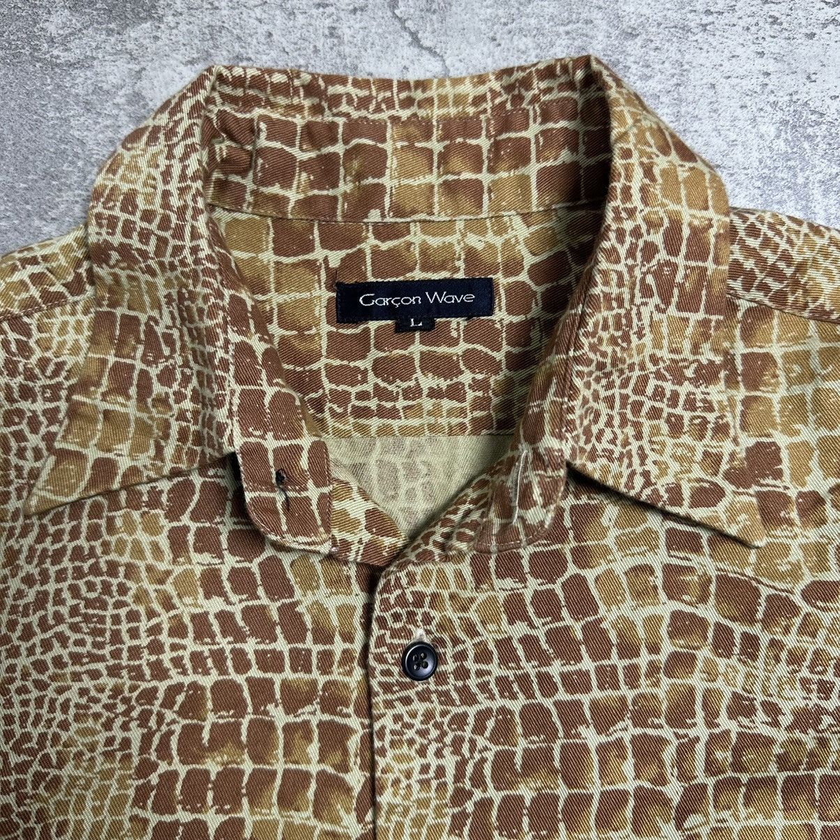 Japanese Brand Vintage Garcon Wave Croco Pettern Shirt Size US L / EU 52-54 / 3 - 5 Thumbnail