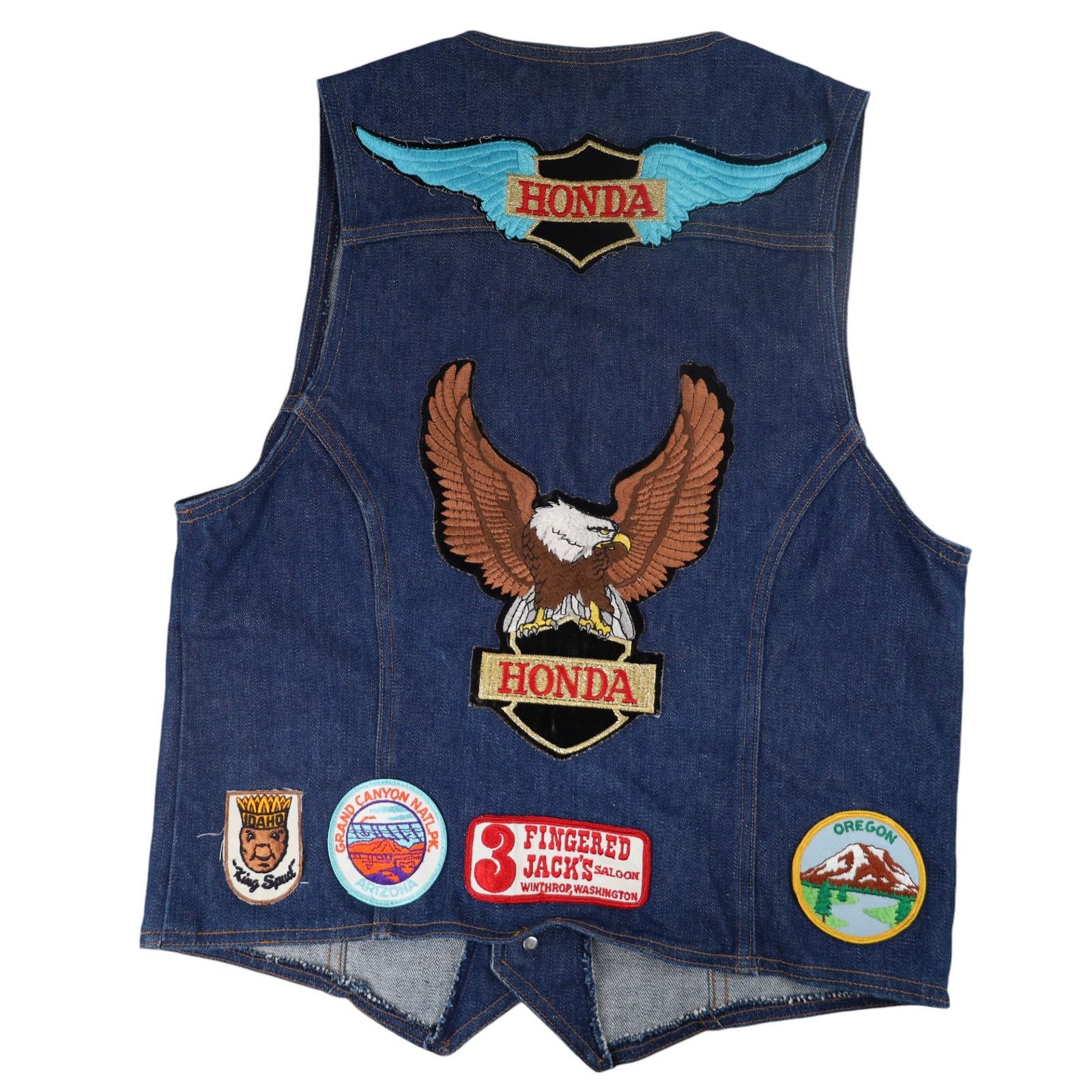 Vintage × Wrangler Vintage Wrangler Honda Motorcycle Patches Denim Vest Size US M / EU 48-50 / 2 - 1 Thumbnail
